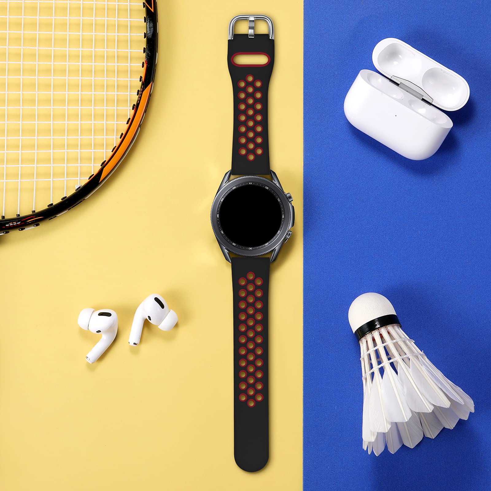 Easuny Band Compatible For Samsung Galaxy Watch Bands 3 45Mm/ 46Mm /Gear S3 Frontier, 22Mm Quick Release Silicone Sport Breathab