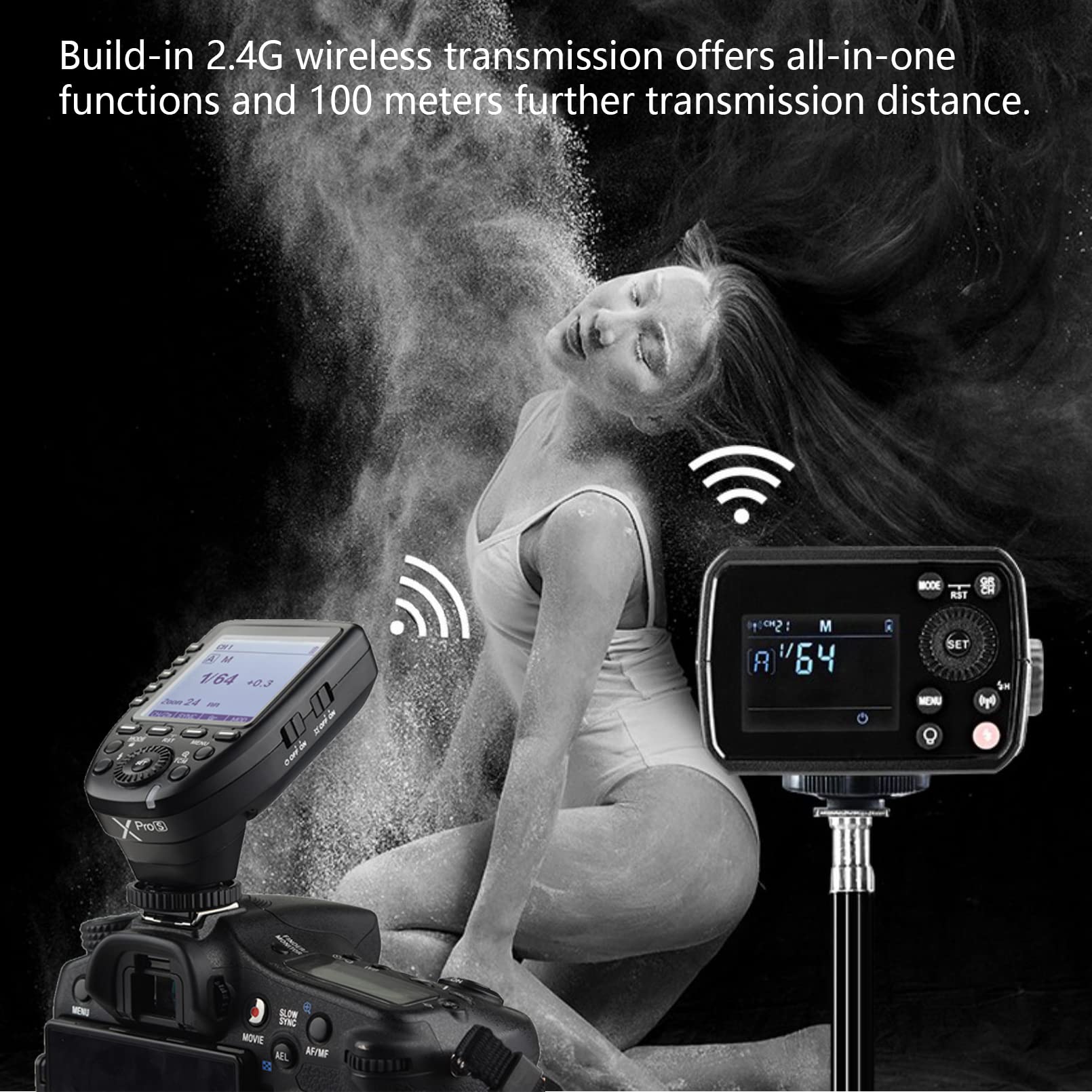 Godox Ad200 Pro Ad200Pro Pocket Flash Strobe, 200W Strobe Flash Monolight Hss 1/8000S Ttl Speedlite, Powerful Li Ion Battery, Wi