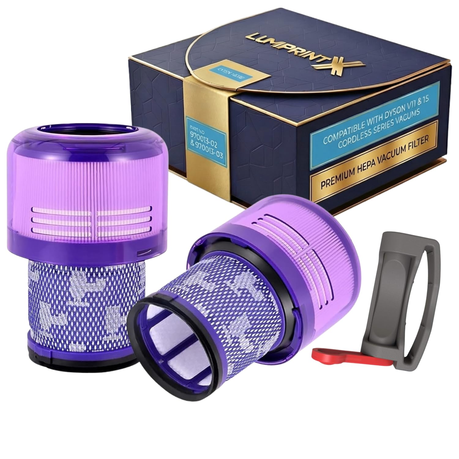 Dyson V11 Filter, 2-Pack Premium True HEPA Replacement Filters for Dyson V11, V11 Animal, V11 Completed/Absolute, Dyson-V15, V15