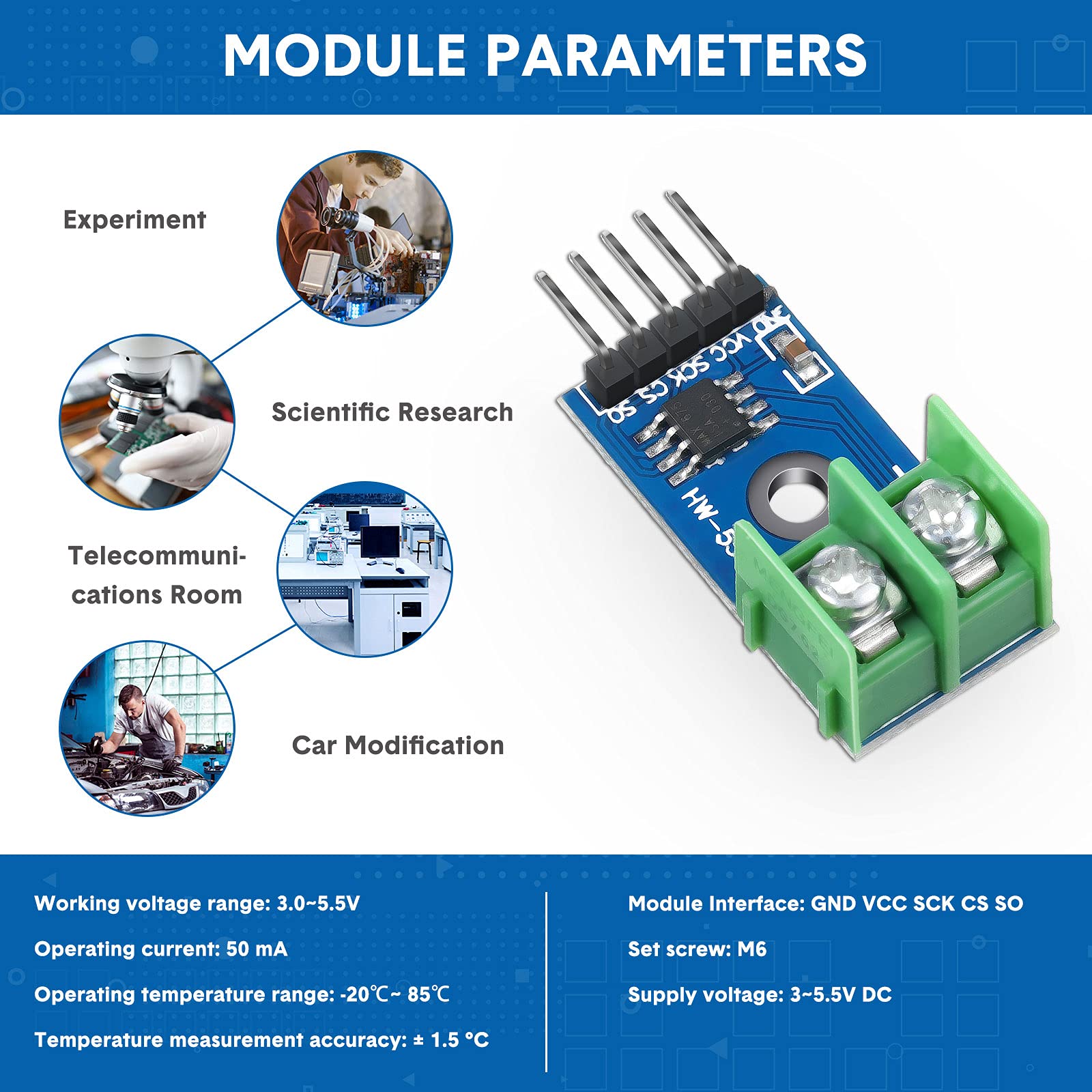 Weewooday 4 Sets Direct Current 3 5V Max6675 Themocouple Module And K Type Thermocouple Temperature Sensor Thermocouple Sensor S