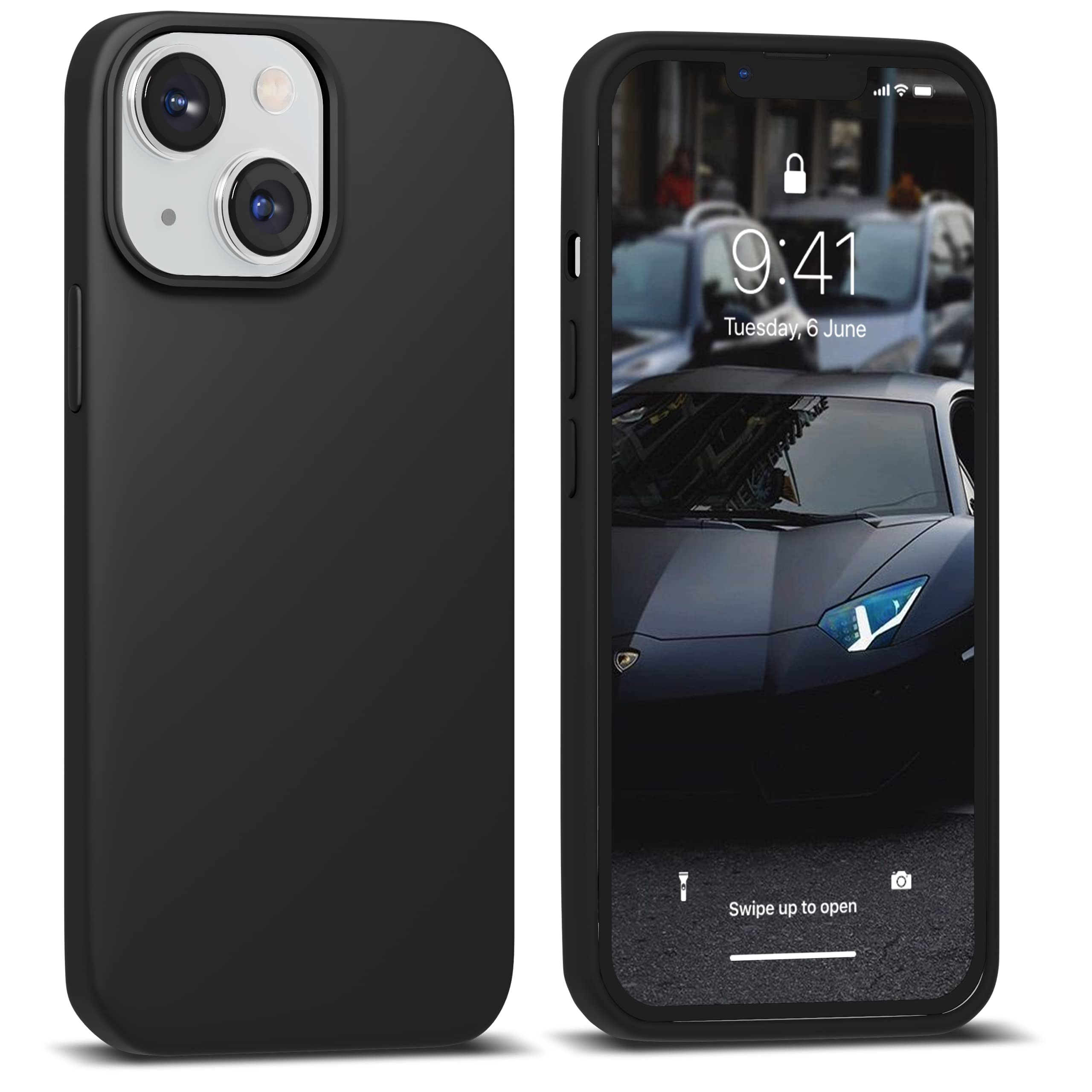 Icesword Iphone 14 Case Black (2022), Liquid Silicone Case Phone Cover Slim Protective, Soft Anti Scratch Microfiber Lining, Pur