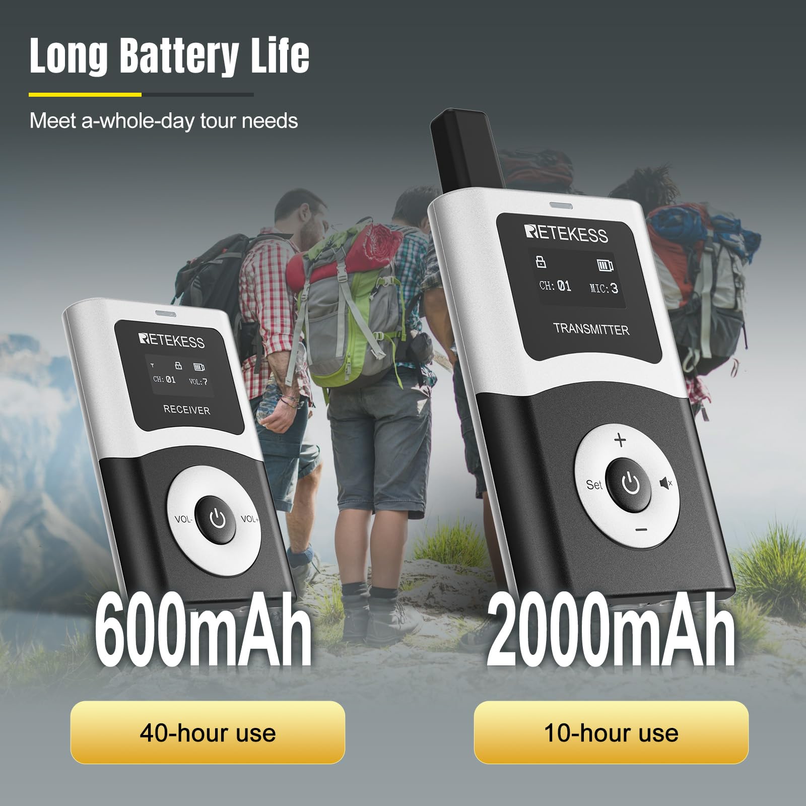 Retekess T130U(4Nd Gen T130) Wireless Tour Guide System,Tour Guide Headsets With Microphone,Clear Sound Quality,Easy Operation,