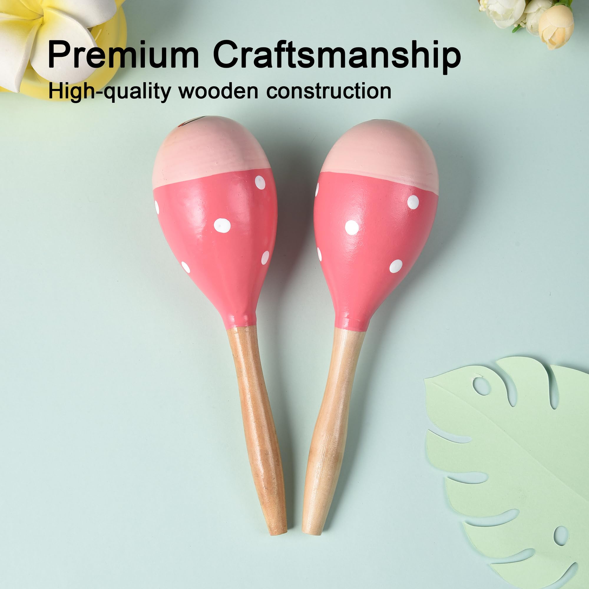 Maracas For Adults Kids Babies, Wooden Maracas Shaker Musical Instrument