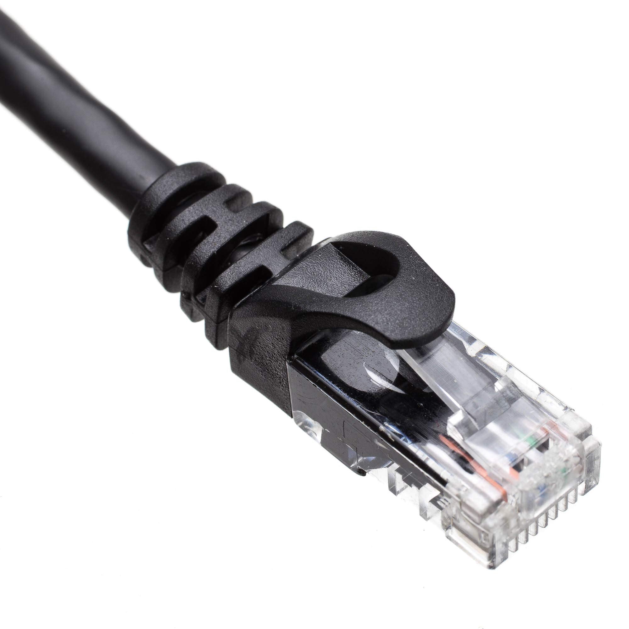 Cat6 Black Copper Ethernet Patch Cable, Finger Boot, Poe Compliant, 6 Inch