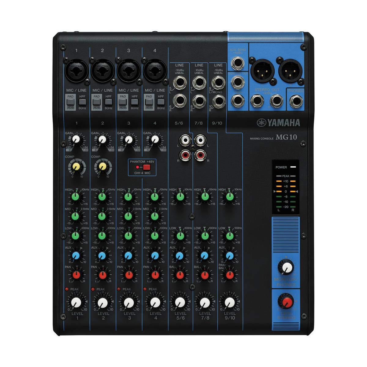 Yamaha Mg10 10 Input Stereo Mixer , Black