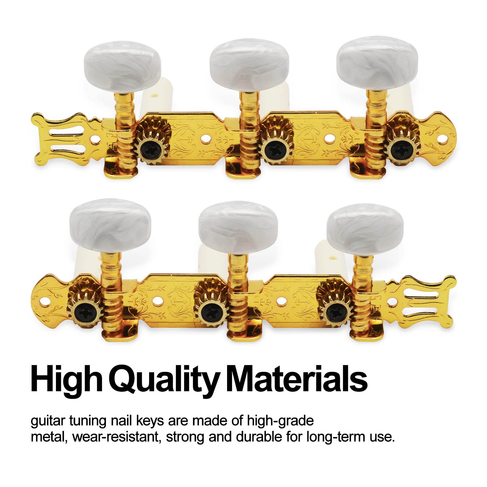 Saphue A Set Of 1R1L Gold Classical Guitar Tuning Pegs Keys Tuners Machine Heads