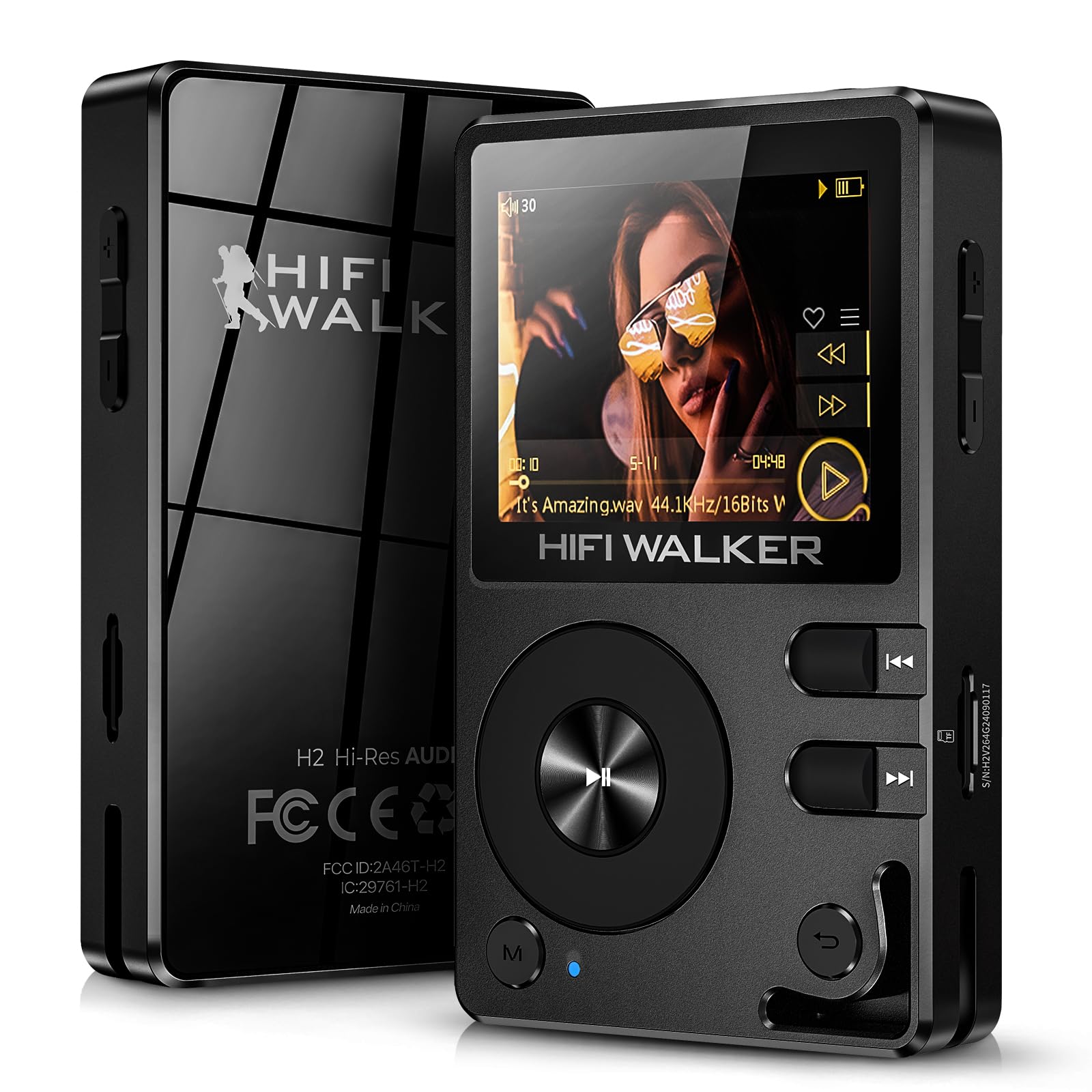 Hifi Walker H2 128Gb Mp3 Player Bluetooth 5.2 Hi Res Music Player Flac Digital Dsd Lossless Audio Player High Resolution Portabl