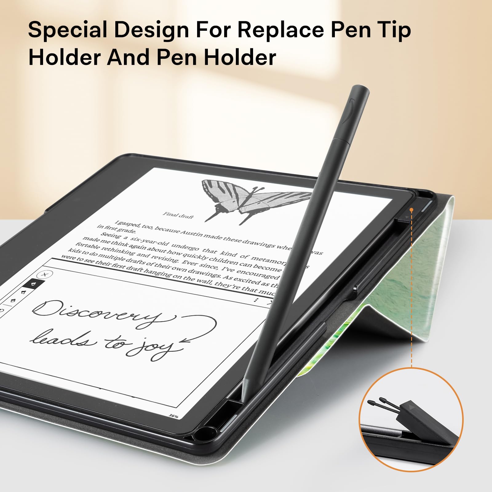 Cobak Stand Case For Kindle Scribe   Premium Folio Leather Cover With Pen Holder, Auto Sleep/Wake, And Stand Feature   Compatibl