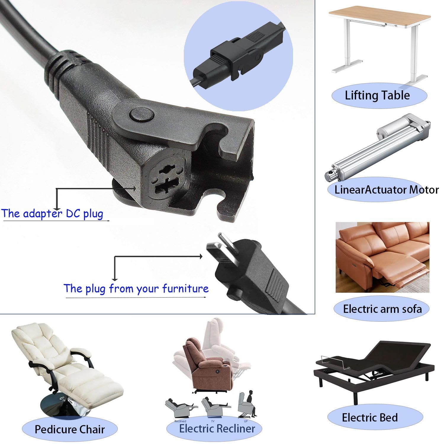 Recliner Power Supply,Yhwshine Power Recliner Or Lift Chair29V2A Ac/Dc Adapter Switching Power Supply Transformer For Lift Chair