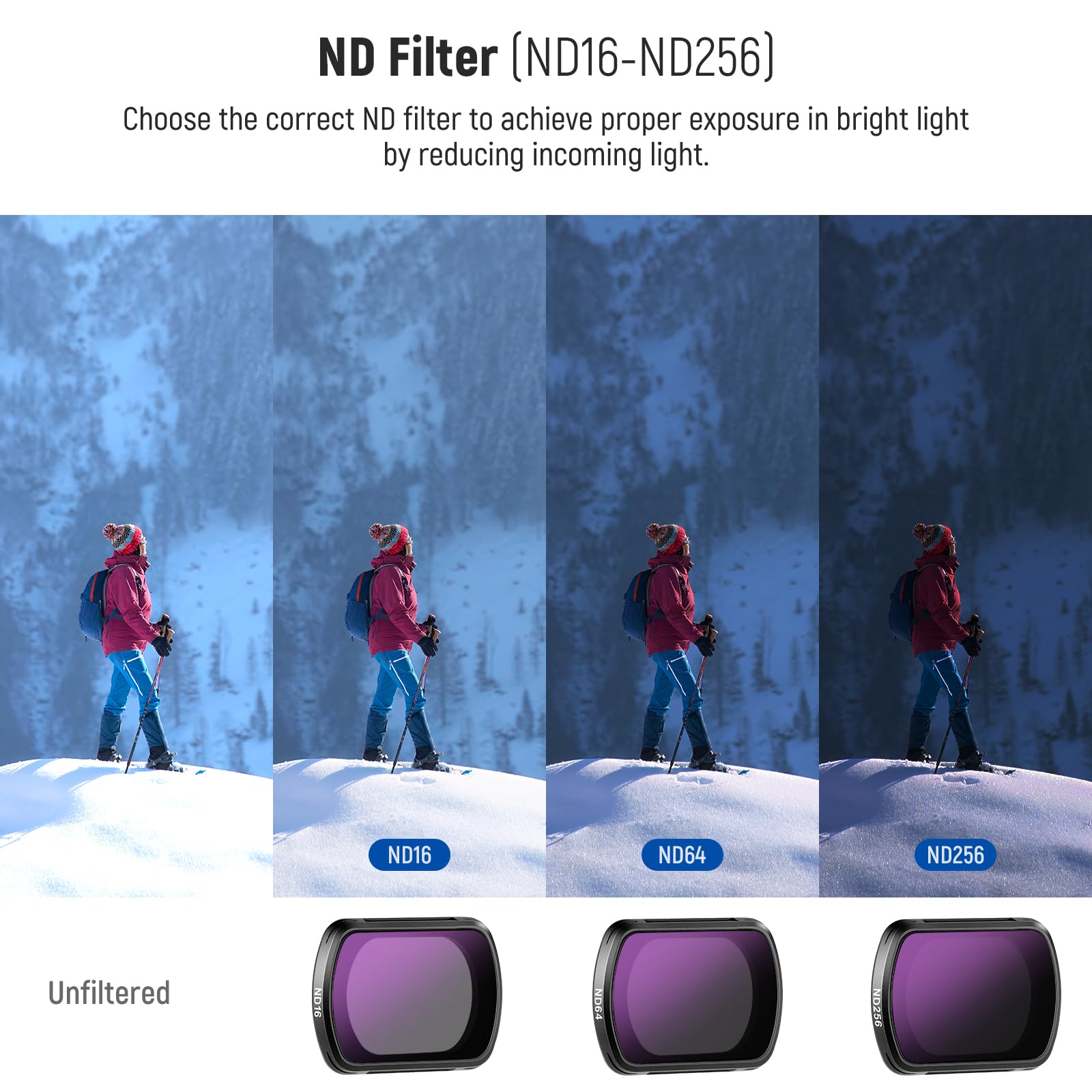 Neewer Magnetic Nd & Cpl Filter Kit Compatible With Dji Osmo Pocket 3, 4 Pack Nd16 Nd64 Nd256 Cpl Polarizing And Neutral Density