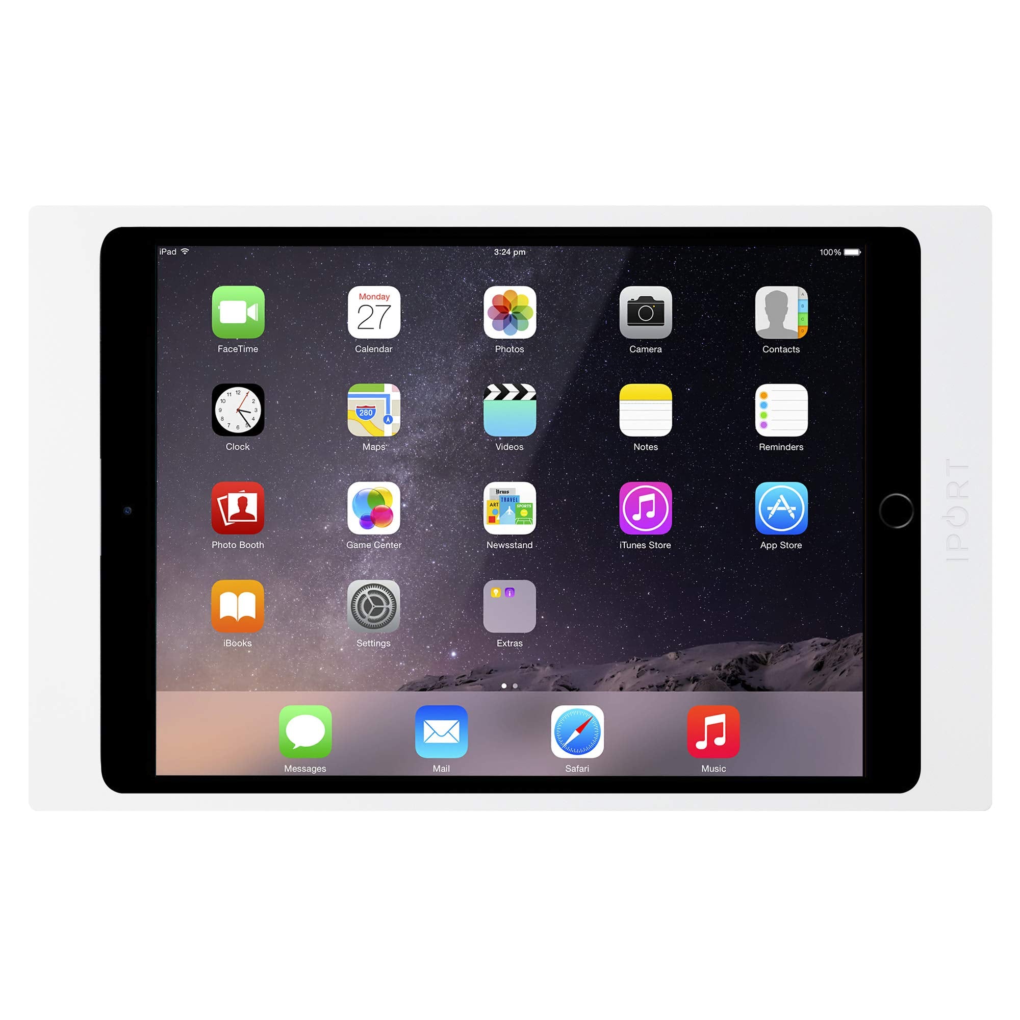 iPort Surface Mount Bezel iPad Wall Mount - Compatible with iPad 10.2 9th gen and iPad 10.2 8th gen - White, (70798)