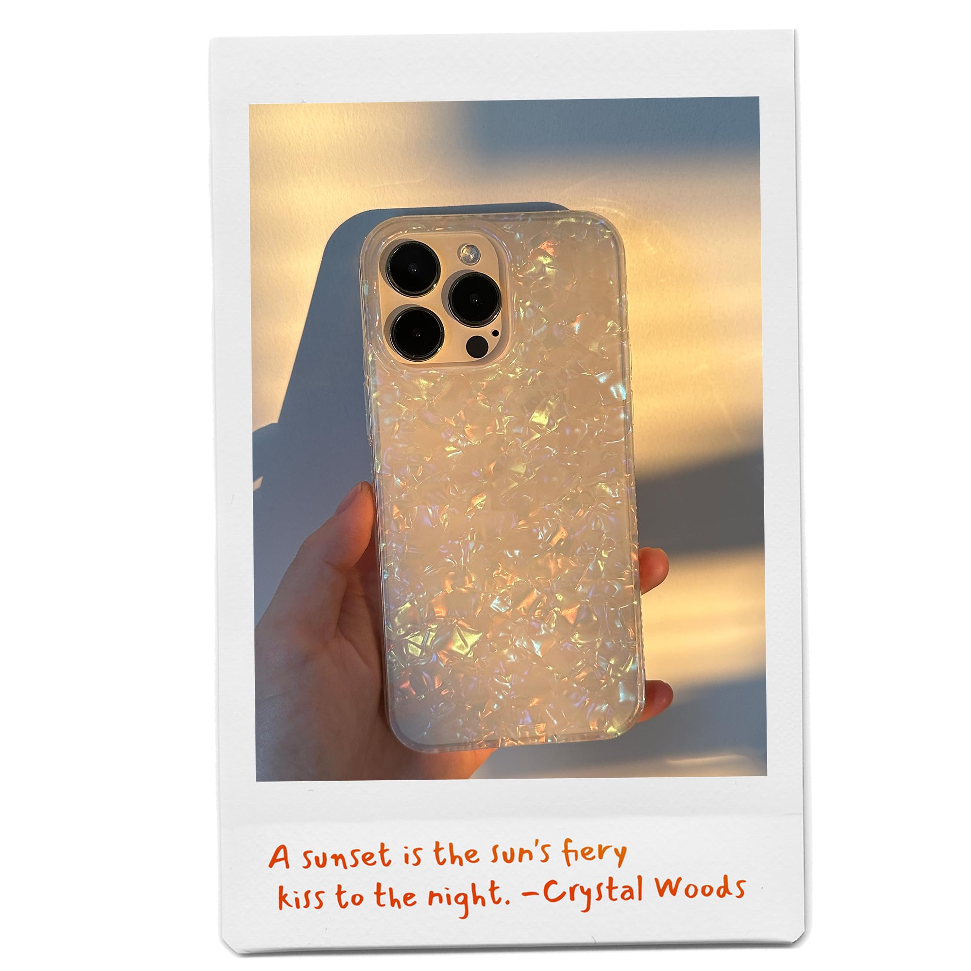 Lonli Hue   For Iphone 15 Case   White Pearl Tort [10Ft Drop Protection]   Shockproof Cover With Color Changing Effect | Cute An