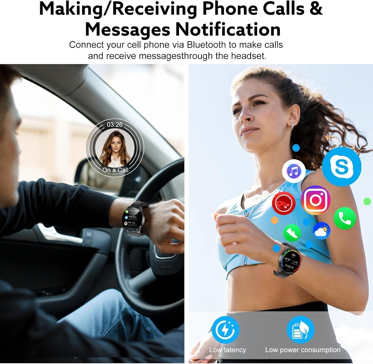 W@Nyou Smart Watch With Earbuds,2 In 1 Watch With Earbuds For Android Ios Can Receive Calls Messages Sleep Tracker Calorie Count