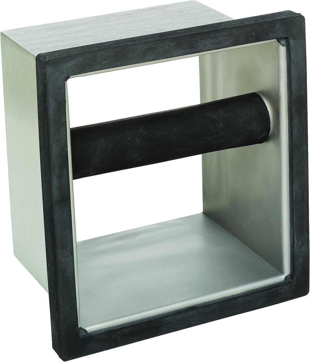 Rattleware Stainless Steel Open Bottom Knock Box Chute - Heavy Duty Espresso Grounds Disposal Tool with Welded Rubber Bar Fits C
