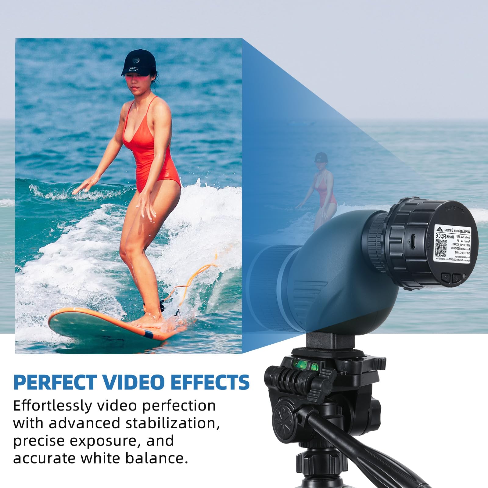 Wifi Eyepiece Telescope Camera With 2.5K Video Recording Suitable For 24Mm 50Mm Optical Telescope Microscope And Monocular Binoc