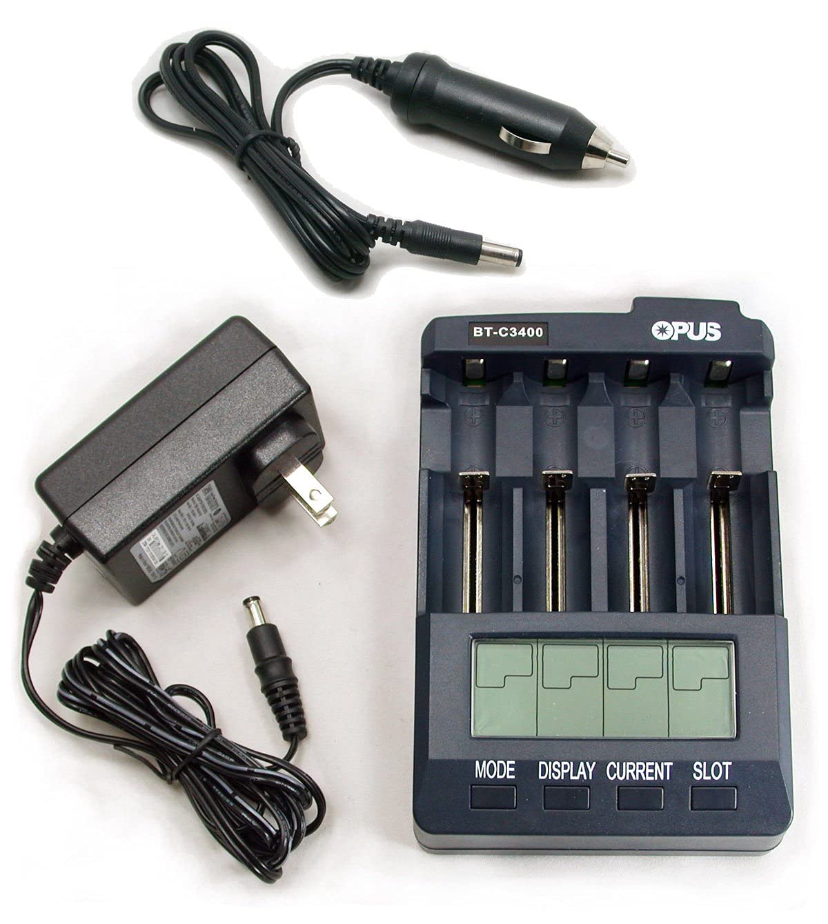 Opus Battery Charger Analyzer Tester For Li Ion Nimh Nicd Rechargeable Batteries C3400 Bt C3400 Aa Aaa C 18650