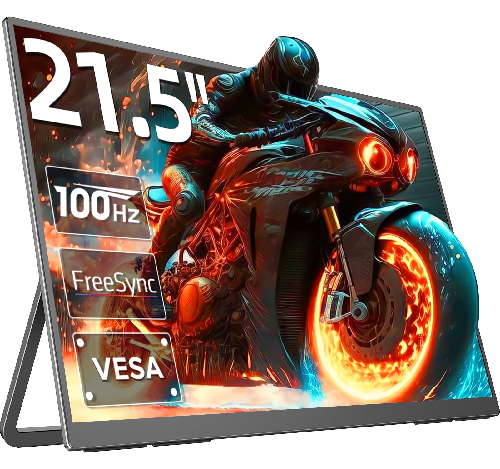 EVICIV Portable Monitor 100Hz 21.5   , 100% DCI-P3 QLED Portable Gaming Monitor, 1ms FreeSync, 400Nits, USB-C & HDMI, VESA & Sta