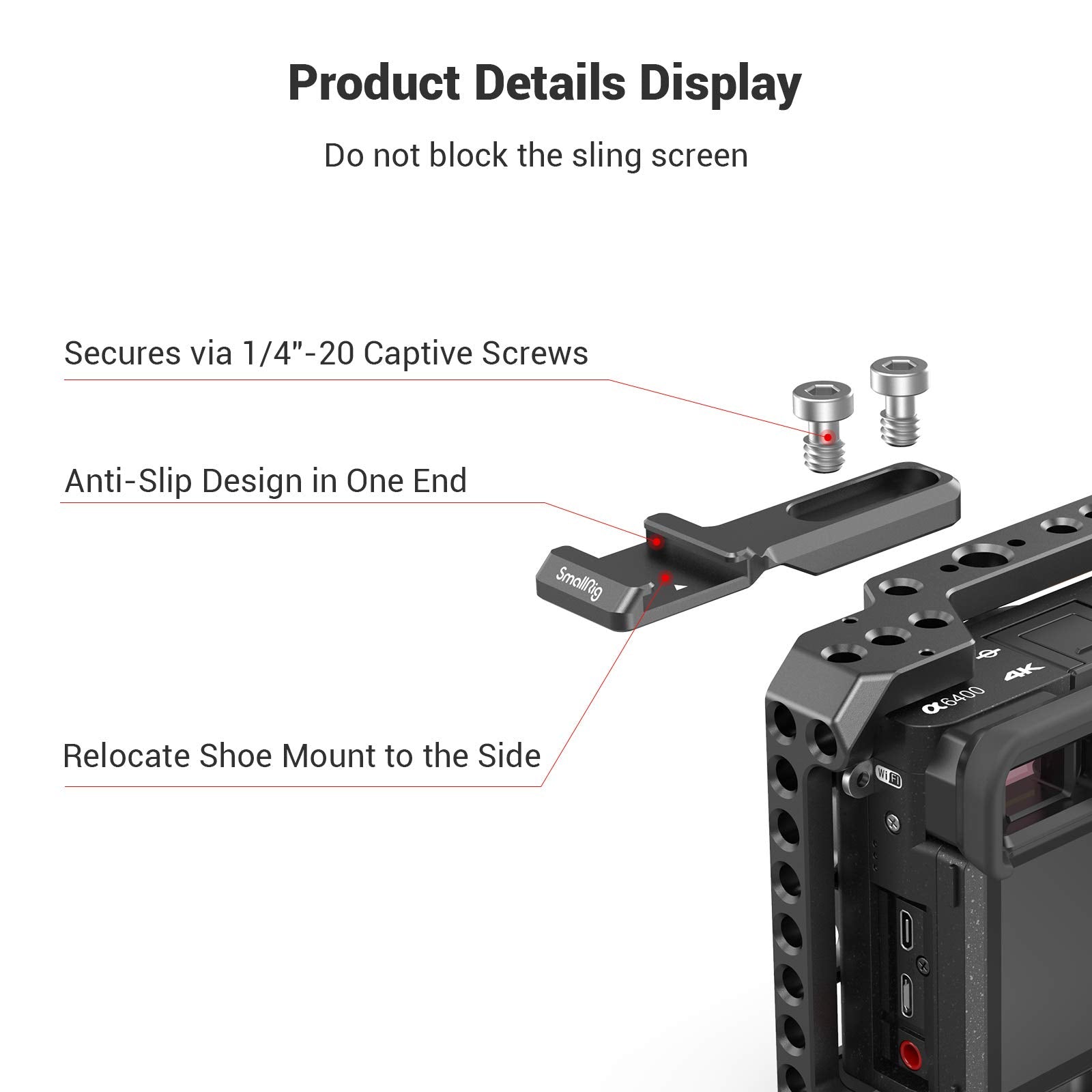 Smallrig Cold Shoe Extension, Outrigger Shoe Mount Adapter For Microphone, Evf And Camera Accessories - 2879