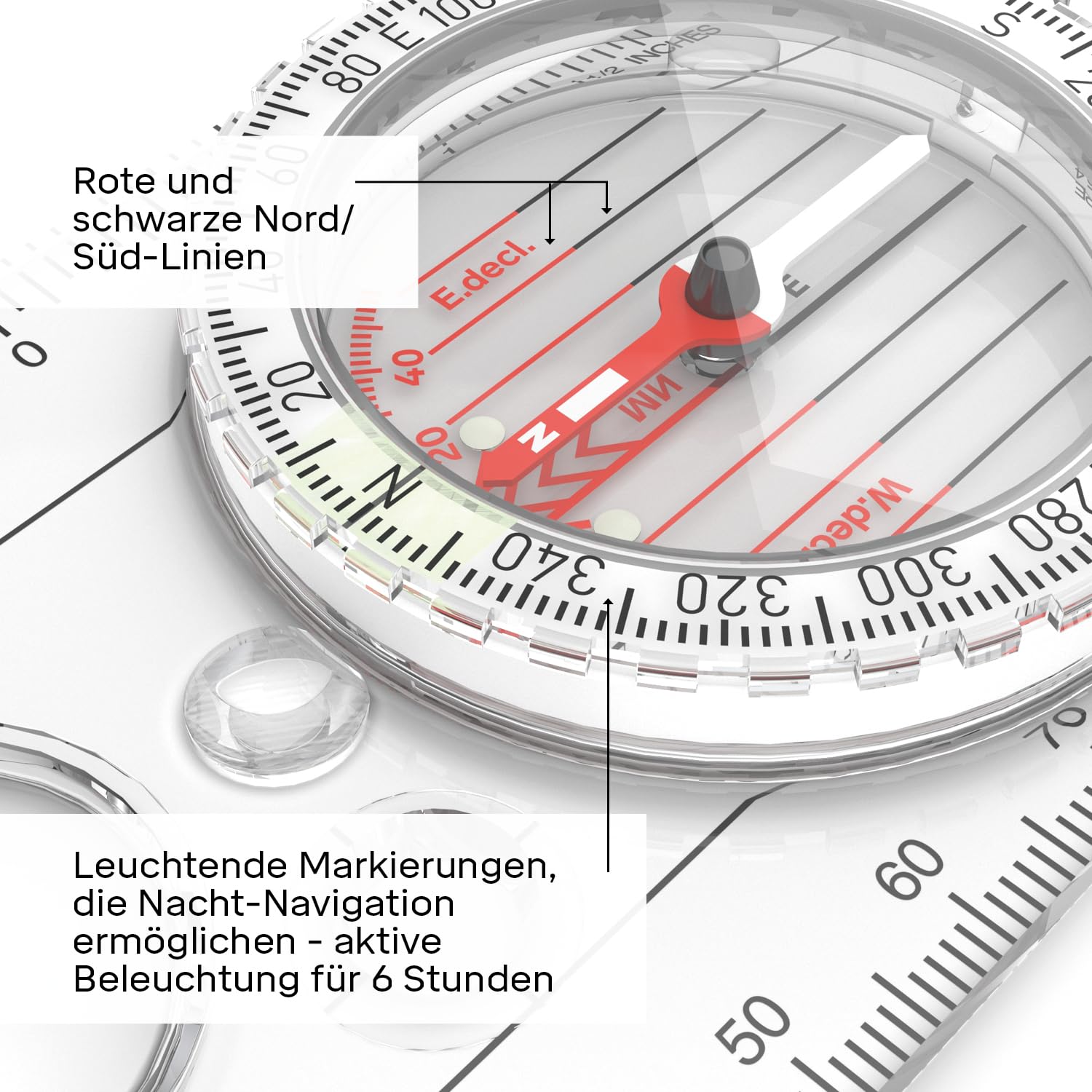 Silva Compass Navigation Expedition 4 - 1:25k, 1:40k, 1:50k - Advanced Rotatable Hiking Compass - Transparent