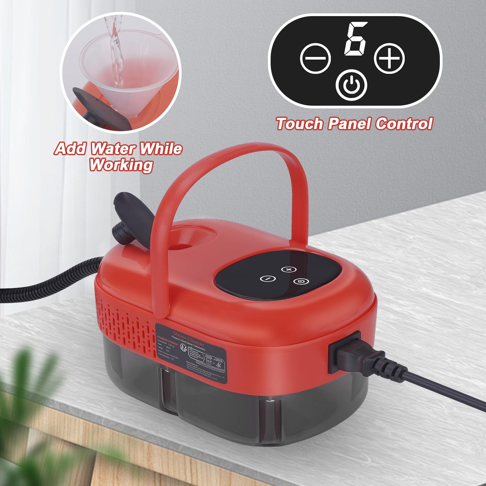 Handheld Steam Cleaner, 1000Ml Water Tank, 15S Heat Up Time, Multipurpose Steamer For Home Use, Pressurized Steamer For Cleaning