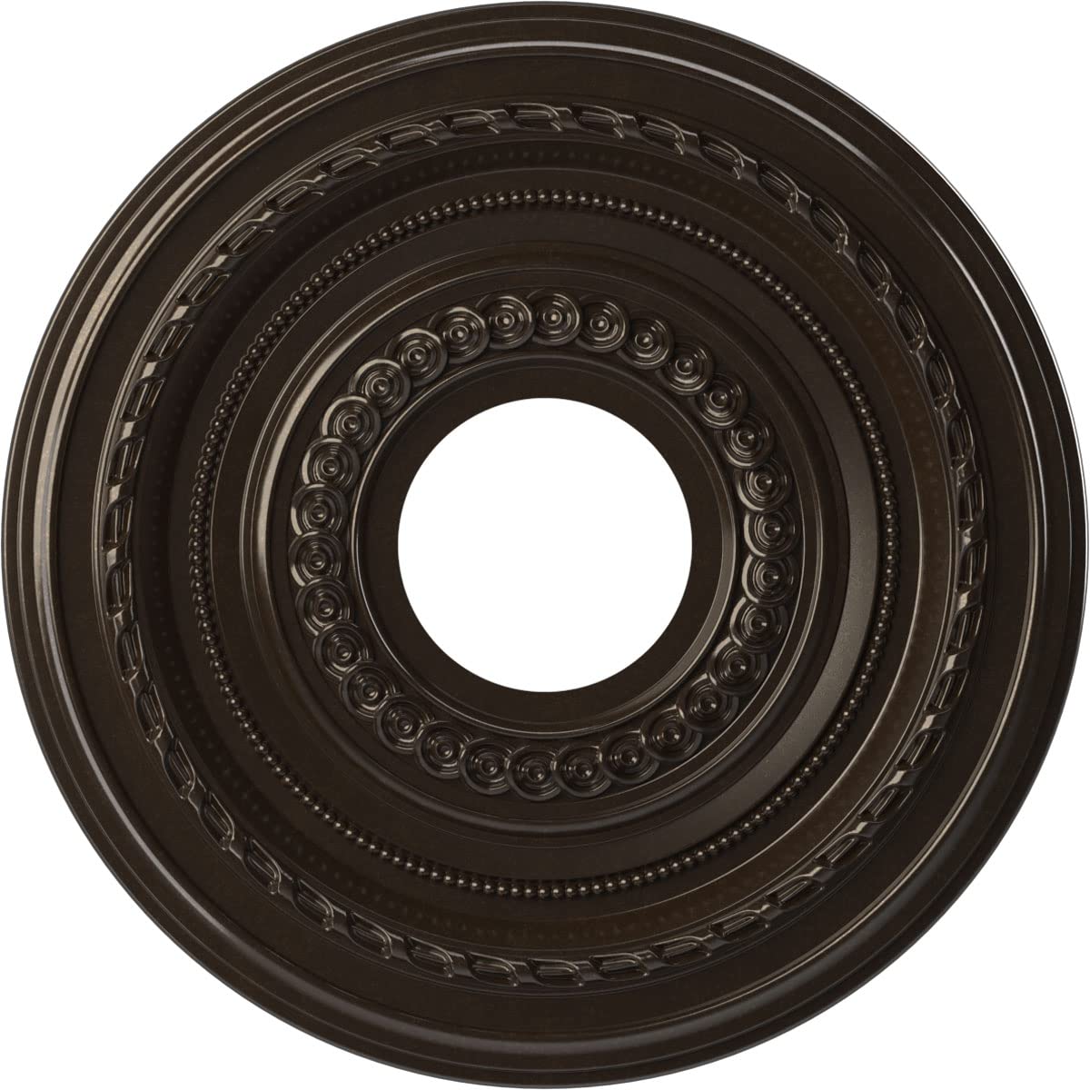 Ekena Millwork CMP13COERU Cole Thermoformed PVC Ceiling Medallion (Fits Canopies up to 4 1/4), 13OD x 3 1/2ID x 3/4P, Universal 