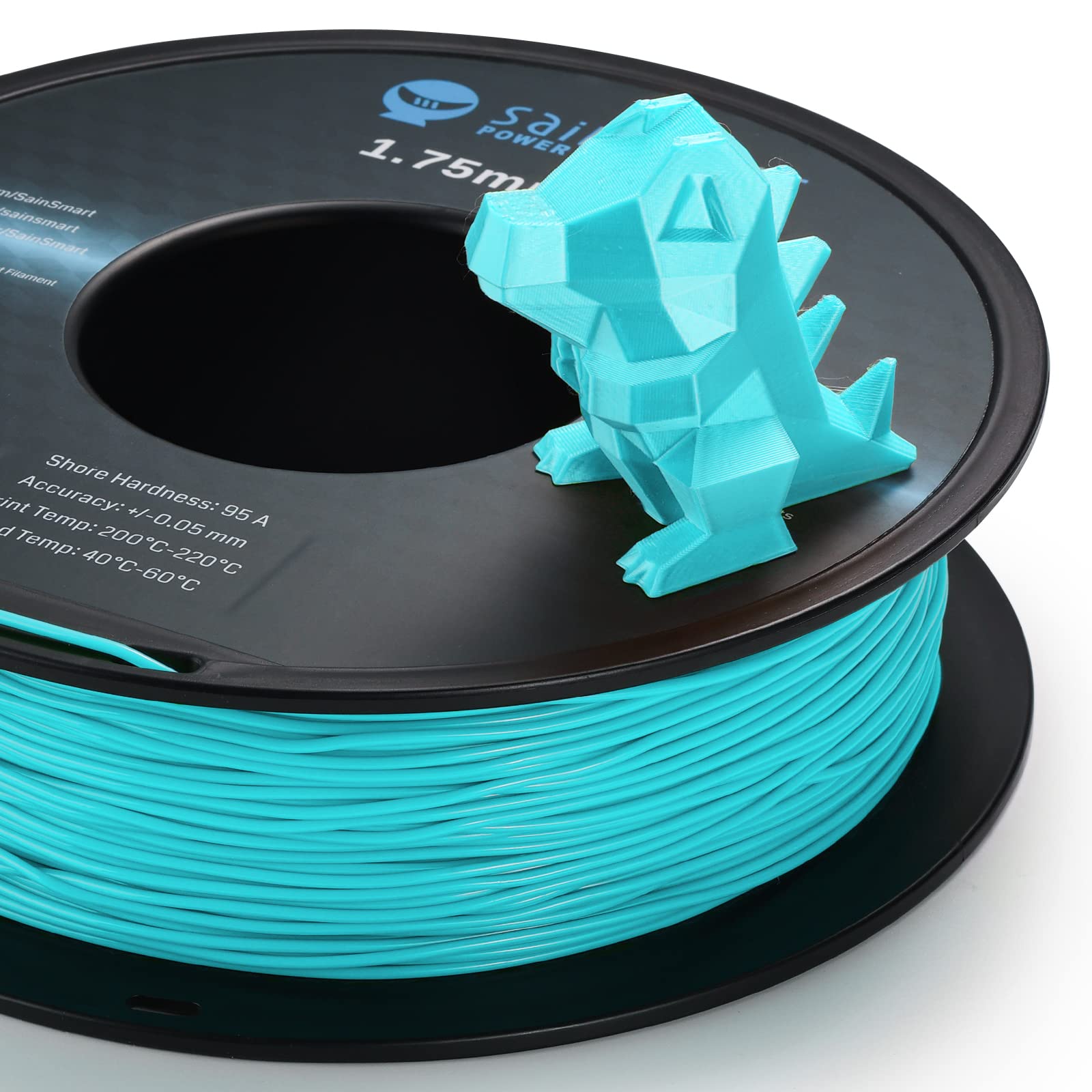 Sainsmart Neon Color Tpu, 1.75Mm Flexible Tpu 3D Printer Filament 800G, Dimensional Accuracy +/  0.05 Mm, Neon Cyan