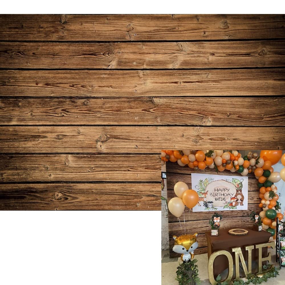 Ofila Wood Backdrop For Photography 10X8Ft Vinyl Brown Wood Backdrop Rustic Wooden Wall Backdrop Country Wood Photo Backdrop Bir