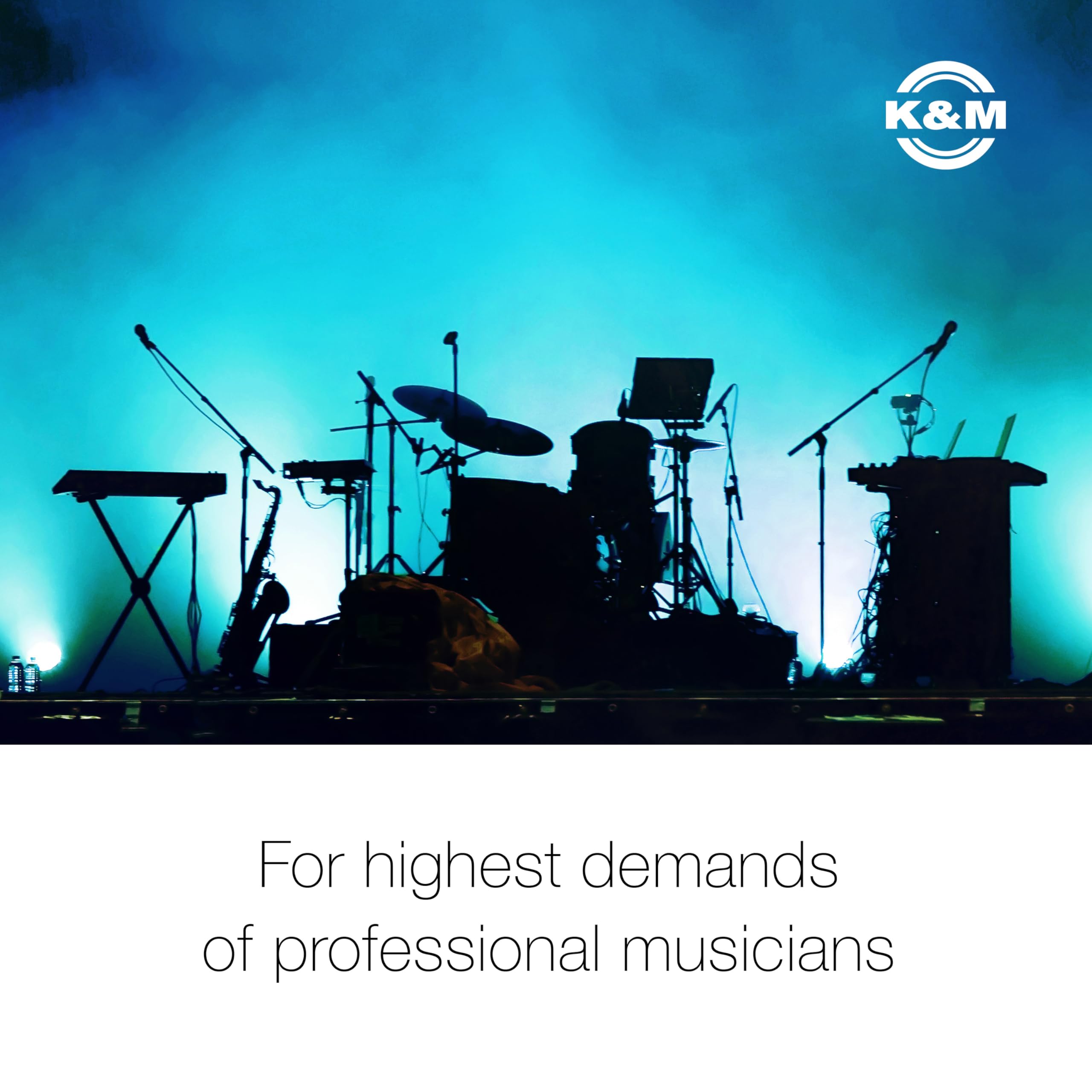 K&M Konig & Meyer 14941 000 55 Baritone Stand | Adjustable Height / Width | Rubber Covered Arms | Sturdy Instrument Support | Use W/Tenor Horn Models | Folds Potable | German Made Black