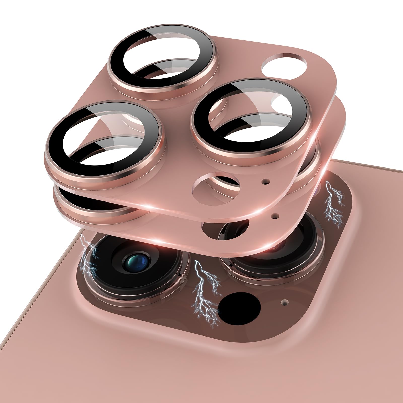 Kanosan For Iphone 16 Pro Max/Iphone 16 Pro/Iphone 14 Pro/Iphone 14 Pro Max Camera Lens Protector [Full Coverage Metal] 9H Tempe