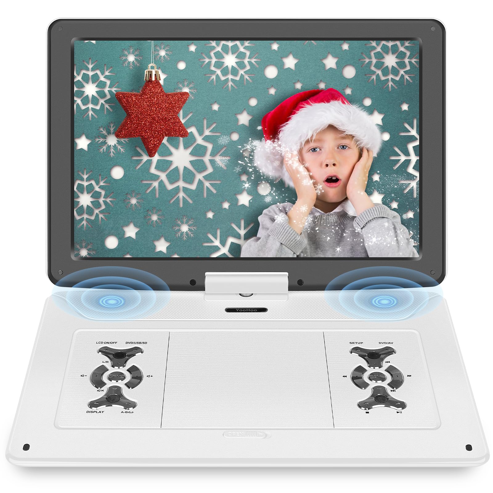 ???????????? 17.9'' Portable Dvd Player With 15.6'' Large Hd Swivel Screen, 6 Hours Battery Dvd Player Portable, High Volume Spe