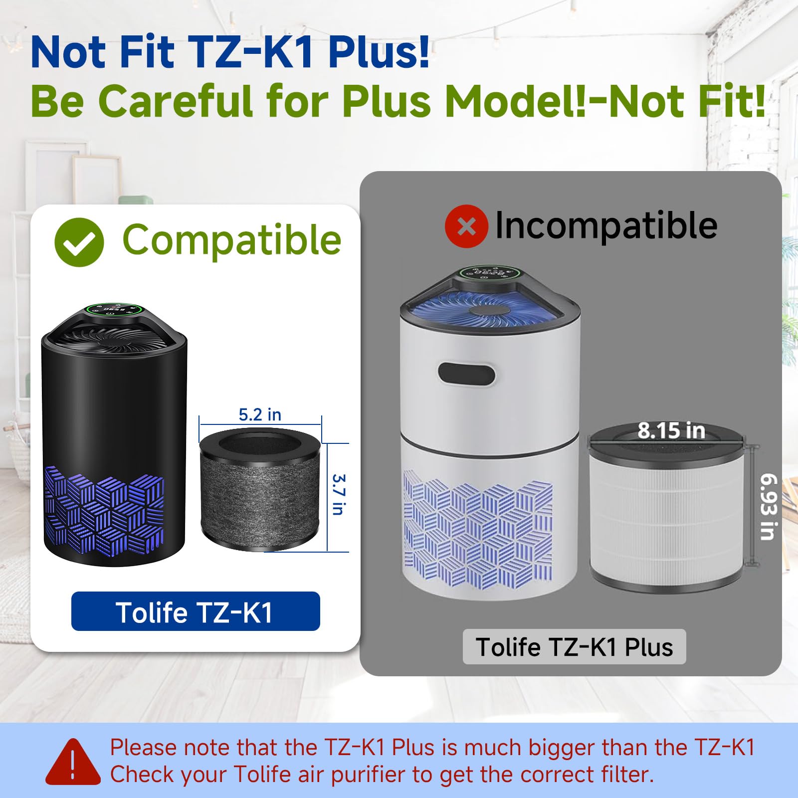 3 Pack Tz-K1 Replacement Filter Compatible With Tolife Tz-K1 Air Filter, With Freaire Kn6391, With Aroeve Mk01 Mk06 Mg01Jh Filte