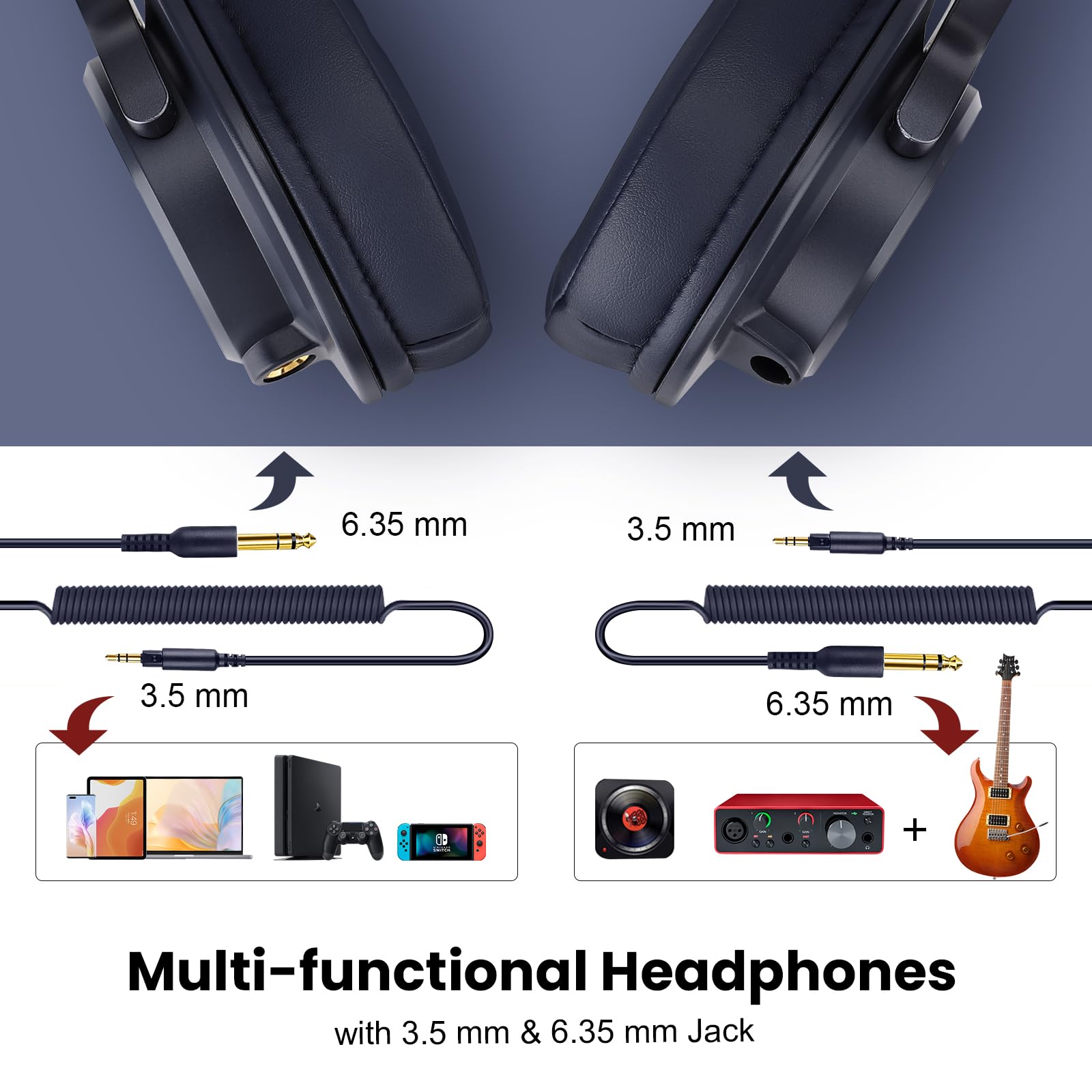 Oneodio A71 Hi Res Studio Recording Headphones   Wired Over Ear Headphones With Shareport, Monitoring & Mixing Foldable Headphon