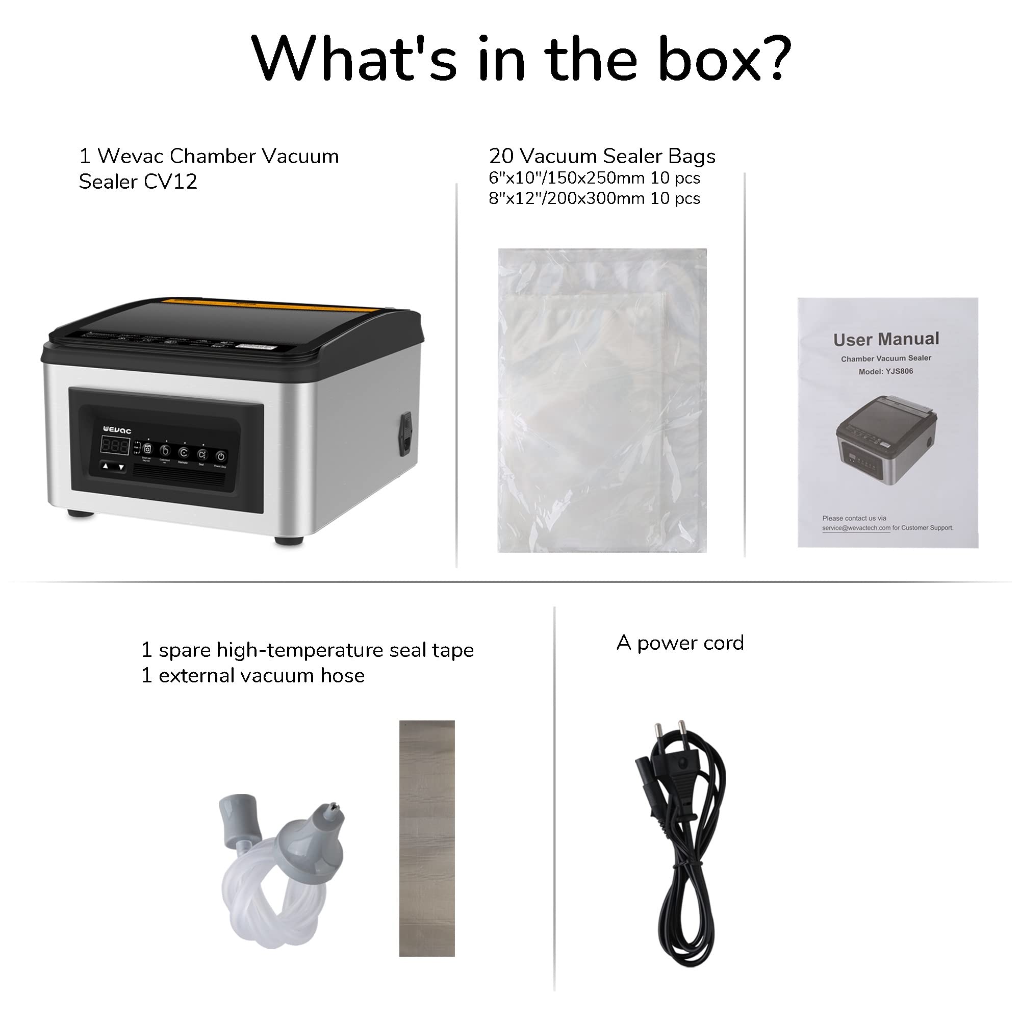 Wevac 12 Inch Chamber Vacuum Sealer Cv12   For Fresh Meats, Soups, Sauces. Heavy Duty, Commercial Width, Compact Design.