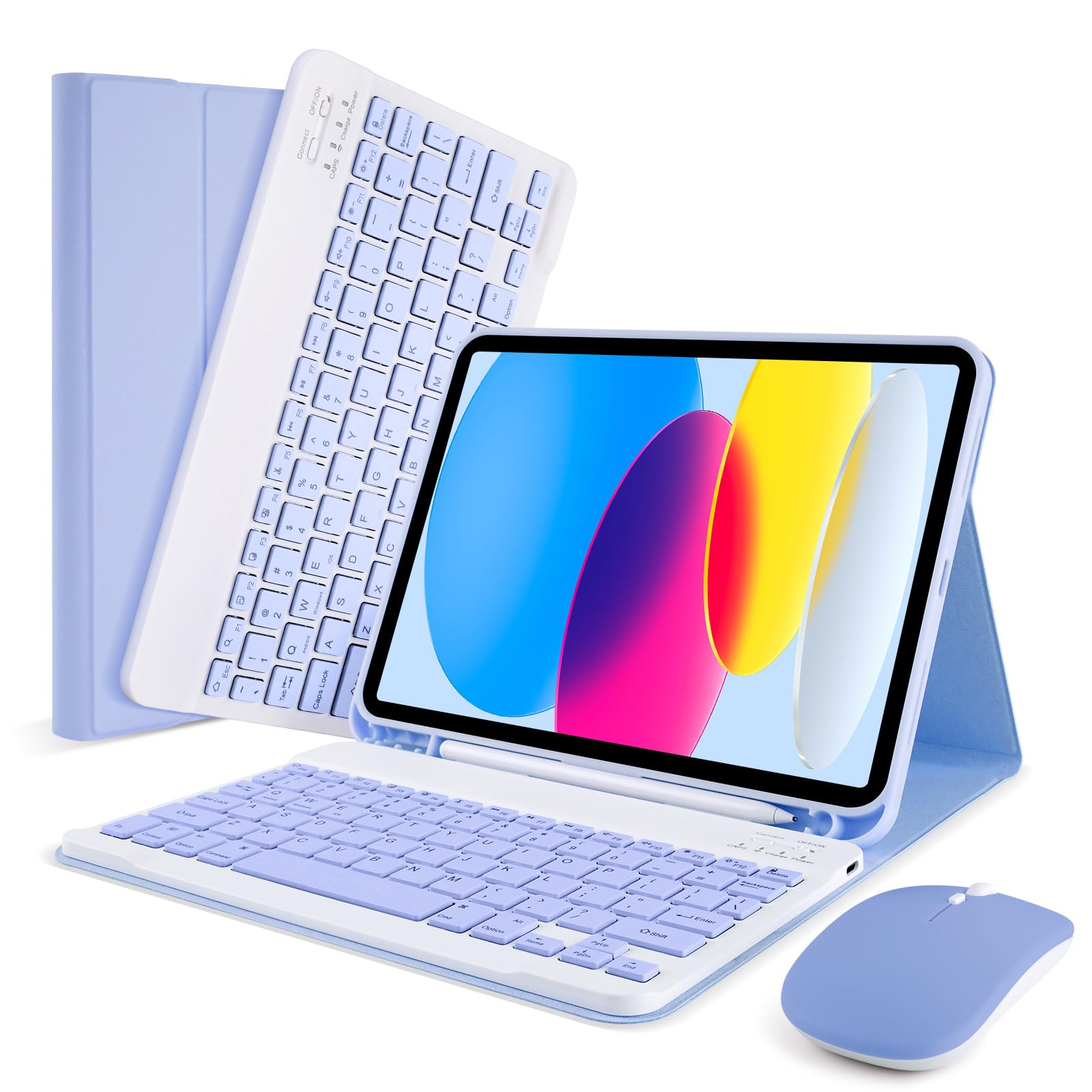 LAMA Wireless Keyboard Case with Mouse for iPad 10th Generation 10.9 2022 (A2696/A2757/A2777),Slim Detachable Keyboard Case with