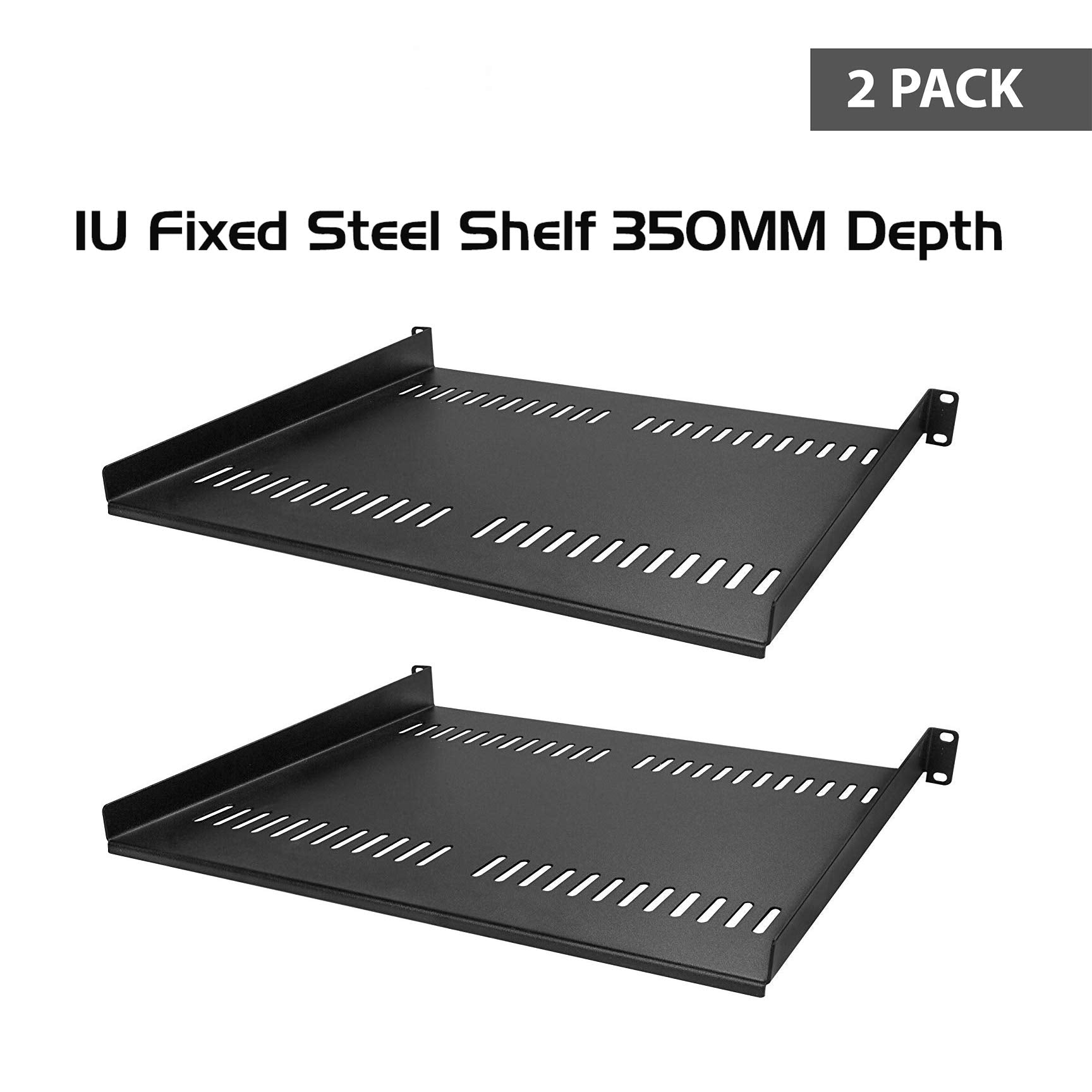Ares Vision 350Mm (13.77 '') Deep, Heavy Duty Steel 1U 19 ' ' Wide Vented Shelf For Server Cabinet. 2 Pack 7 Year Warranty!
