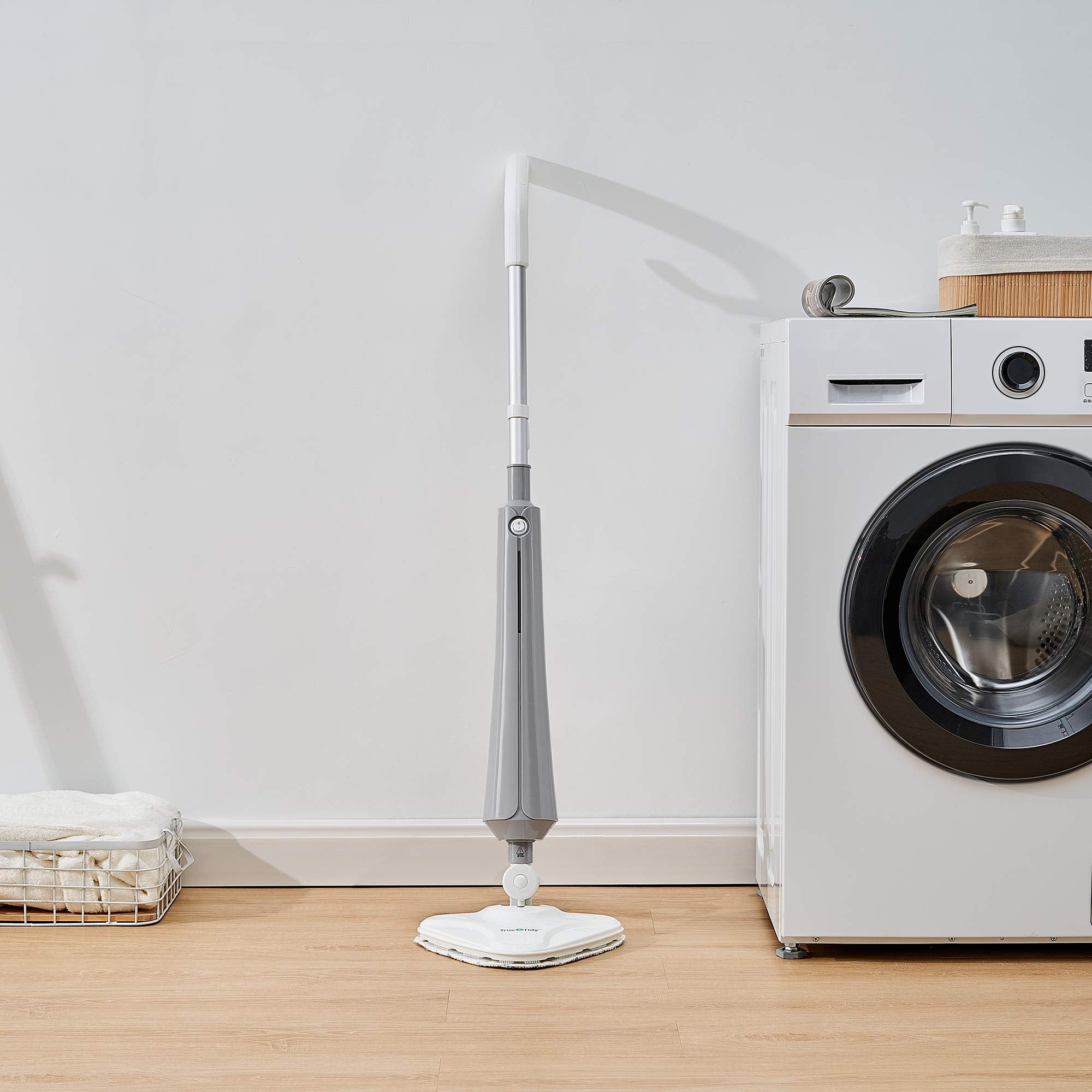 True & Tidy, Multi Surface Heavy Duty Steam Mop, Includes Steam Mop, 1 Steam Mop Pad, Carpet Glider. & Water Cup, Stm 300, Gray