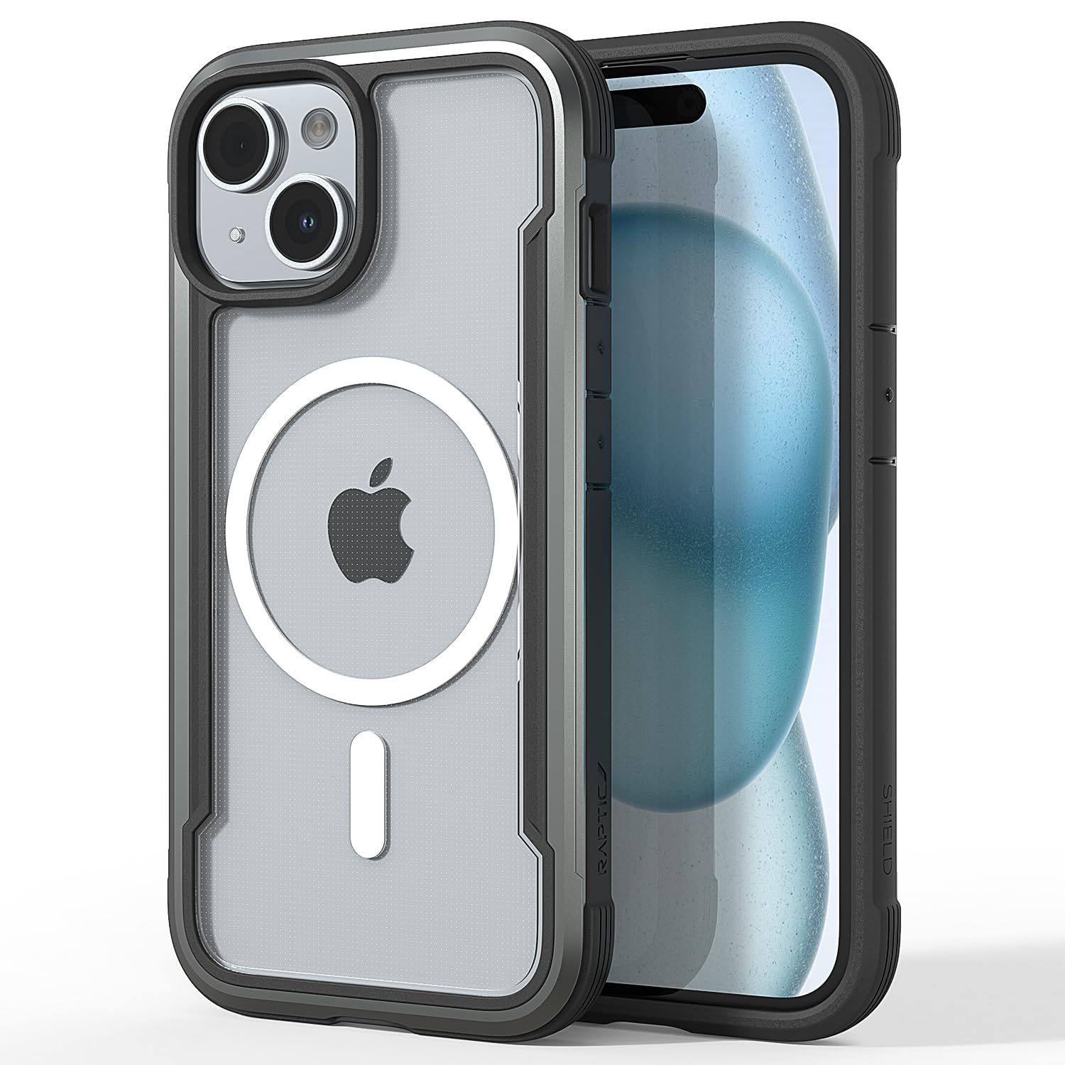 Raptic Shield Magnetic For Iphone 15 Case, Compatible With Magsafe, Shockproof Protective Clear Case, Military Grade 10Ft Drop T