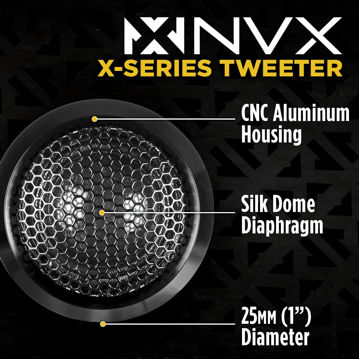 Nvx Xsp65Kit 6.5 Car Speakers, 600W Max, 200W Rms, 2-Way 6-1/2 Inch Component System W/ 1 Silk Dome Tweeters & Passive X-Overs,