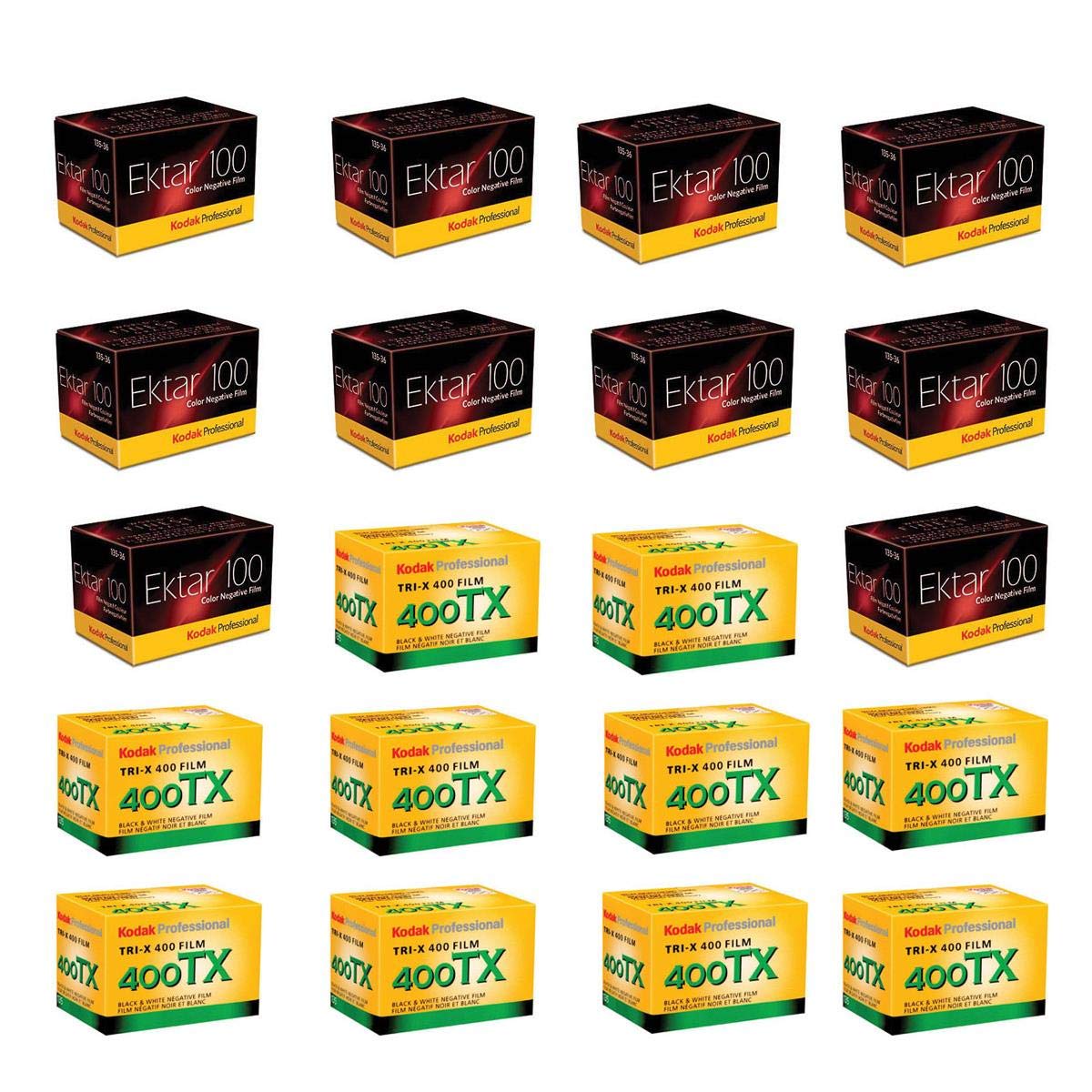 KODAK 10 x Ektar 100 Color Negative Film ISO 100, 35mm Size, 36 exp.  Bundle with 10x TriX Pan 400, Black & White Negative Fil