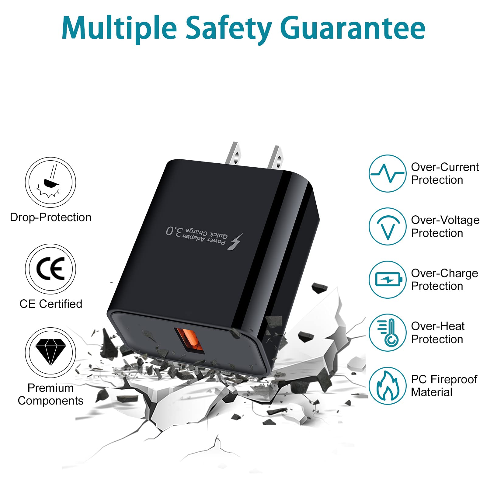 Fast Charger 3.0 Wall Charger For Samsung Galaxy A32 A52 A01 A51 A71 S21 A14 A13 A11 A20 A50 A12 S23 S22 Ultra 5G S20 Note 20 S1