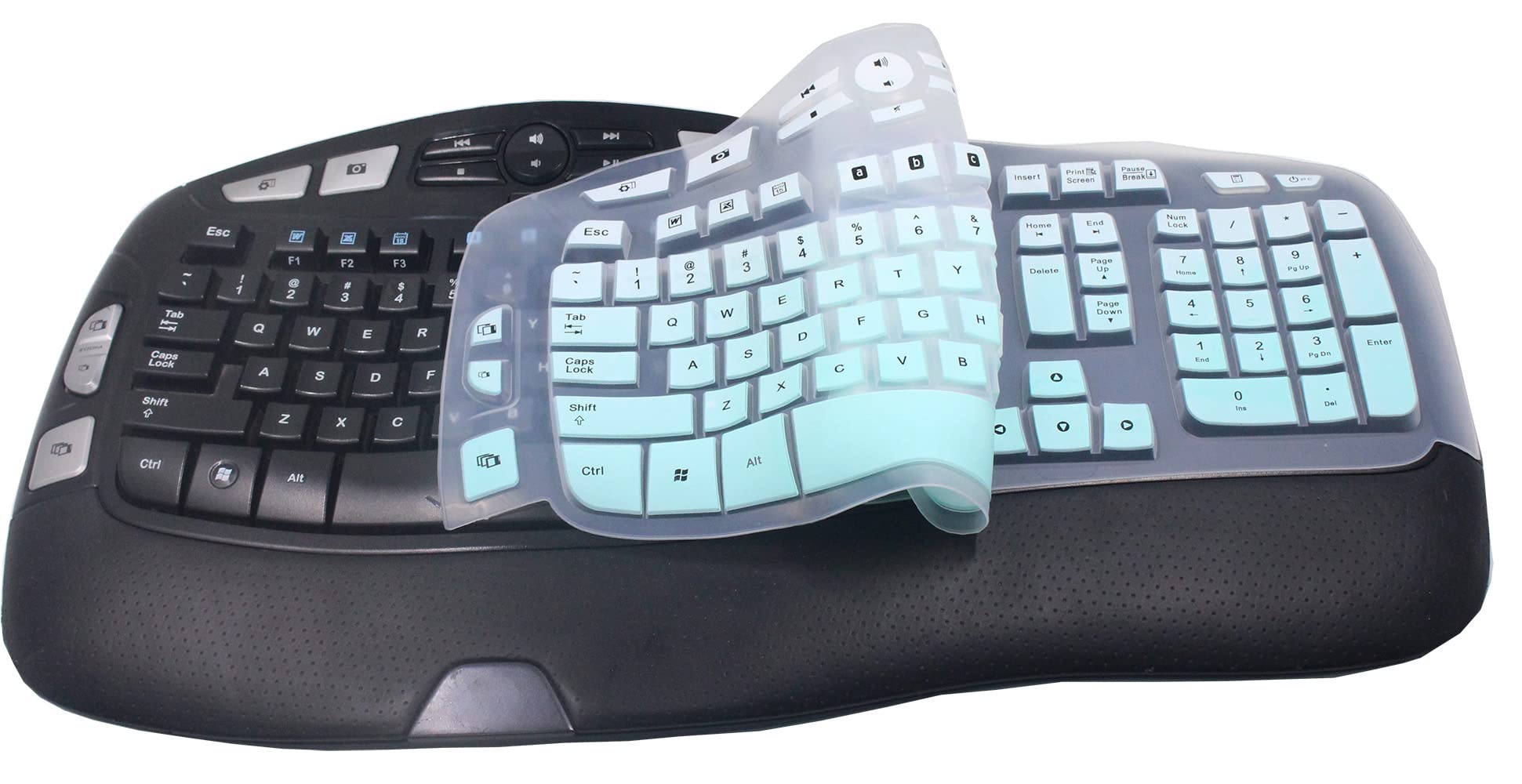 Ultra Thin Desktop Pc Silicone Keyboard Cover Skin Protector Compatible With Logitech K350 Mk550 Mk570 Wireless Wave Keyboard (N