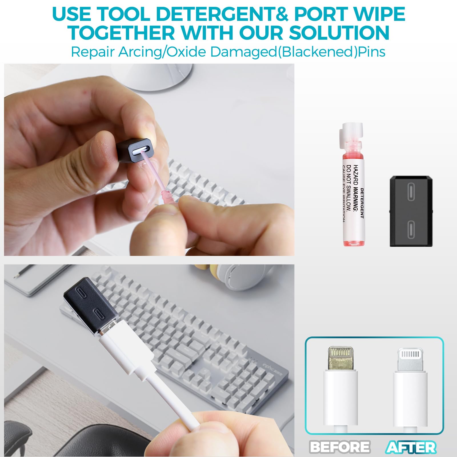 Charging Port Cleaning Tool For Iphone, Jiateums Cleaning Kit For Iphone Cell Phone Airpod, Repair Kit For Phone Laptop Pc Usb C