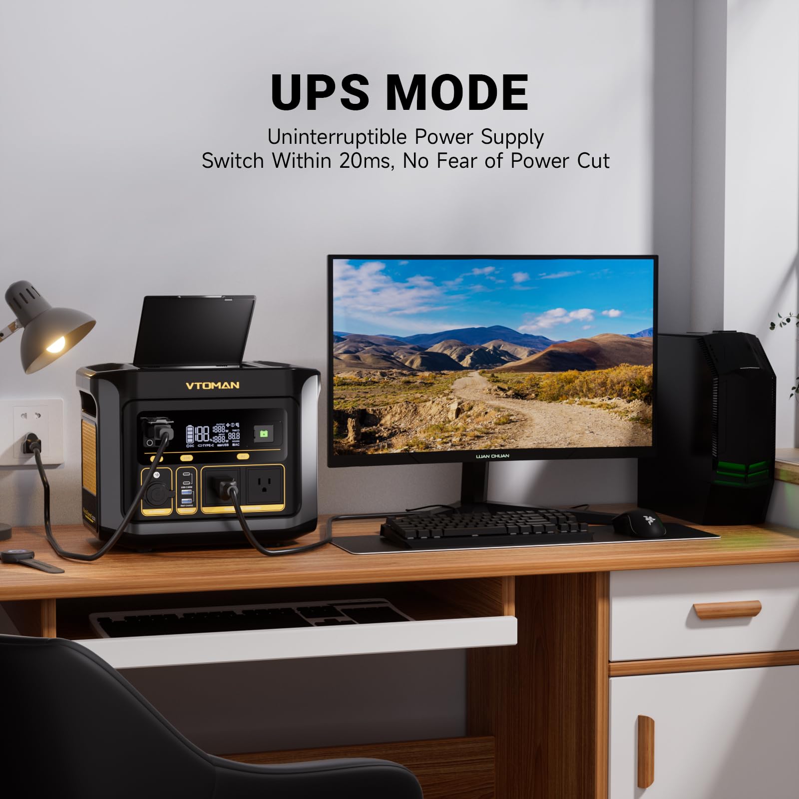 Vtoman Flashspeed 600 Portable Power Station With 110W Solar Panel - 499Wh/600W(1200W Peak) Solar Generator With Lifepo4 Battery