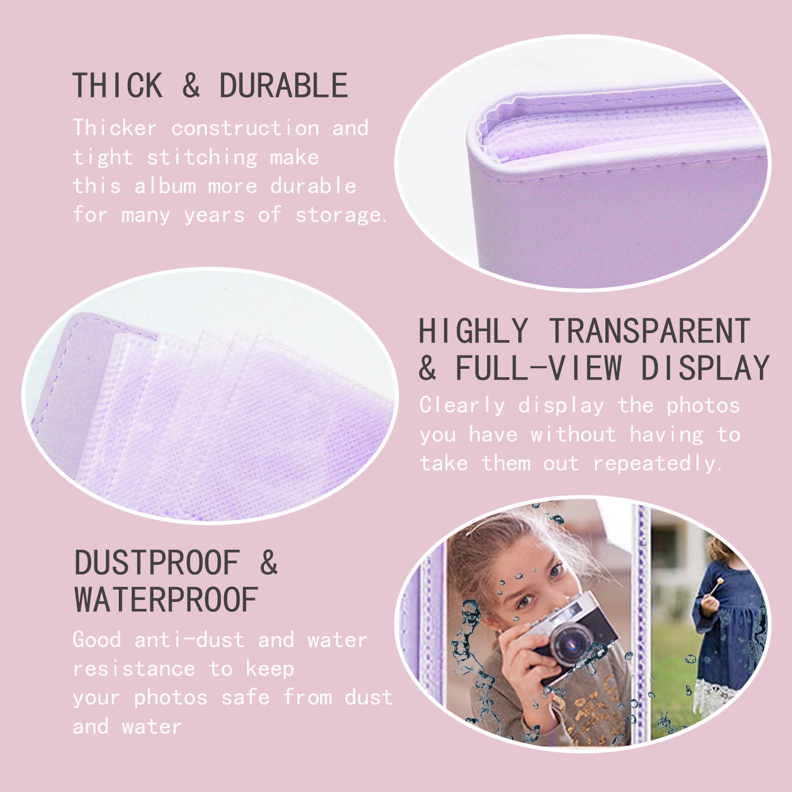 Easy Hood 108 Pockets Photo Album, Mini Photo Album For 3 Inch Film, Photo Holder Book For Fujifilm Instax Mini 12/Evo/11/40/90/