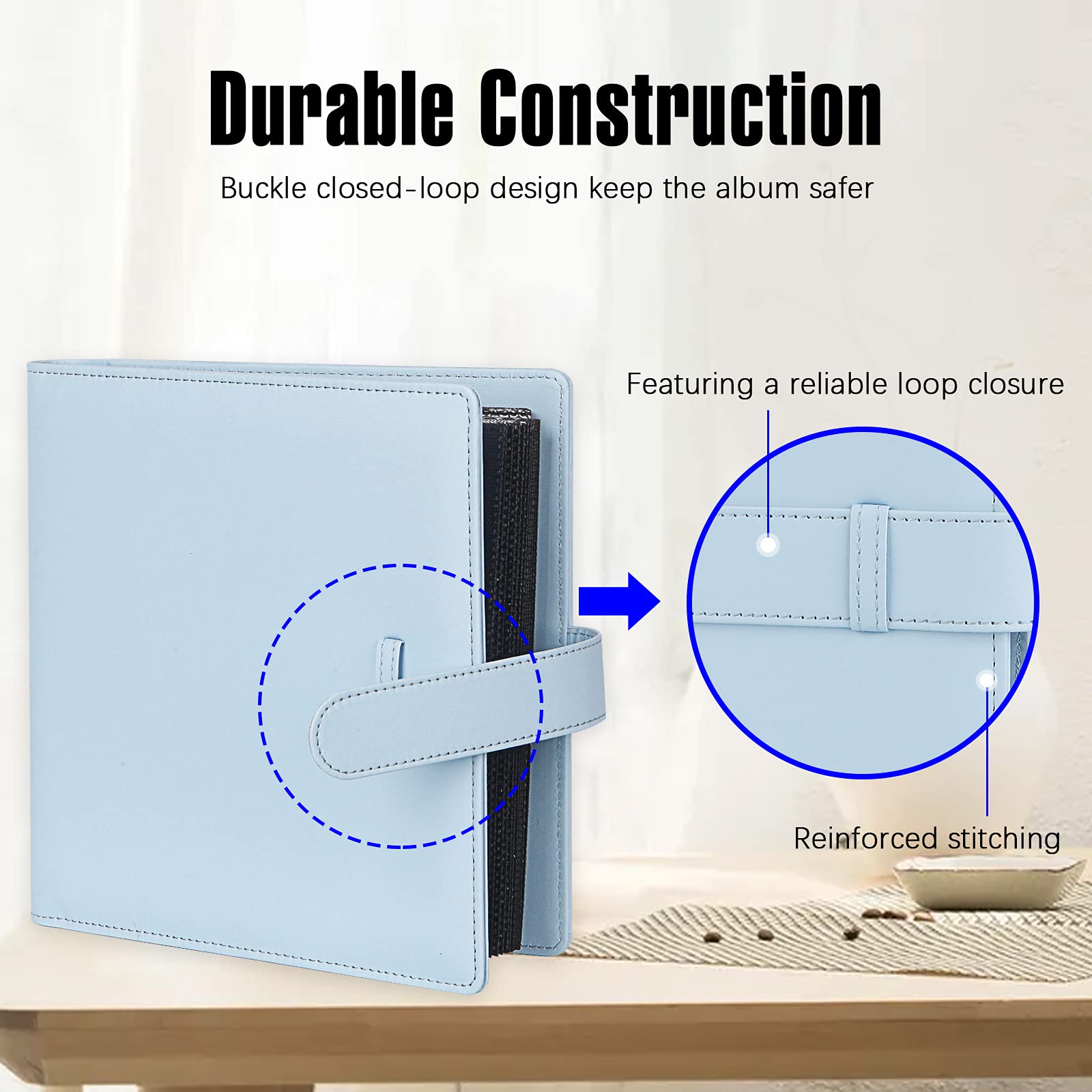 288 Pockets Photo Album For Fujifilm Instax Square Sq1 Sq6 Sq10 Sq20 Instant Camera, Extra Large Picture Albums For Fujifilm Instax Square Instant Film (Blue)