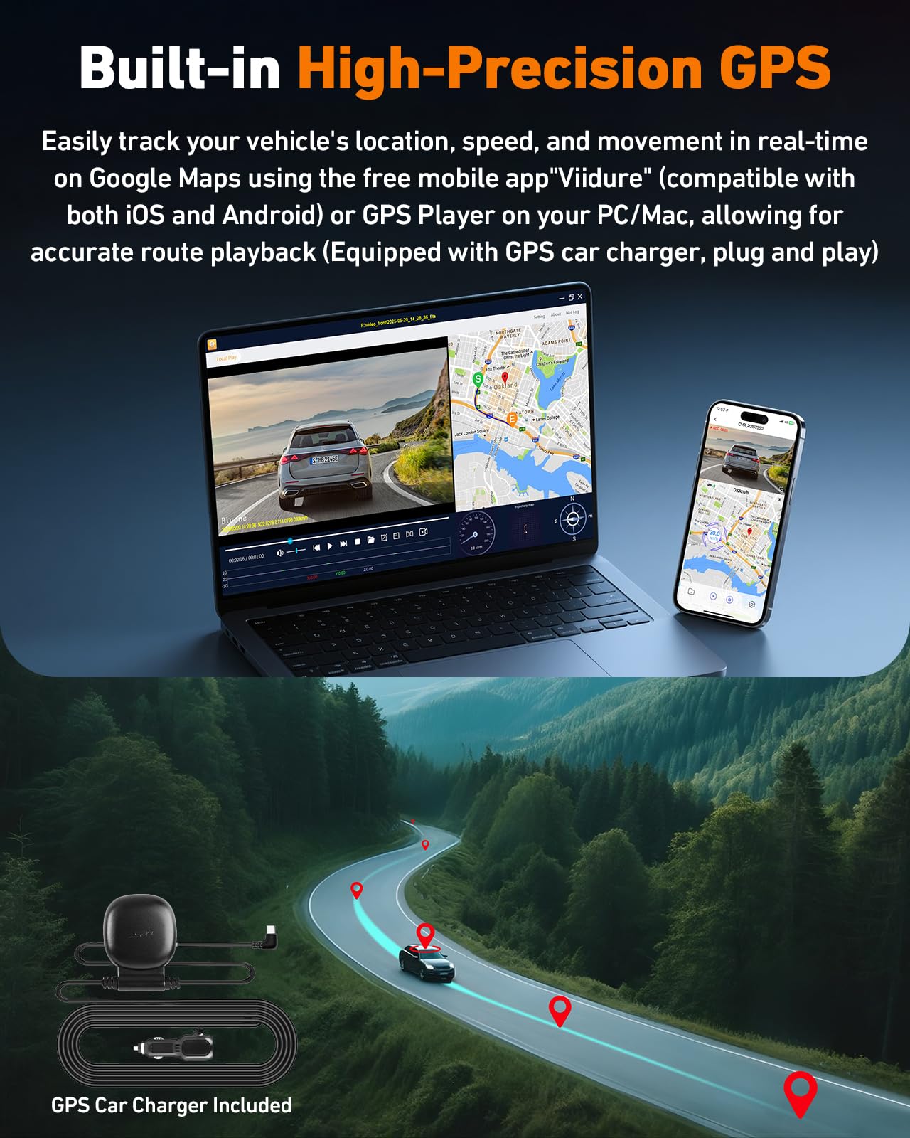 Dash Cam Front And Rear, 4K Dash Camera For Cars Built-In 5G Wifi & Gps, 3.2'' Ips Screen Dash Cam W/ 64Gb Card, Dual Dashcam W/
