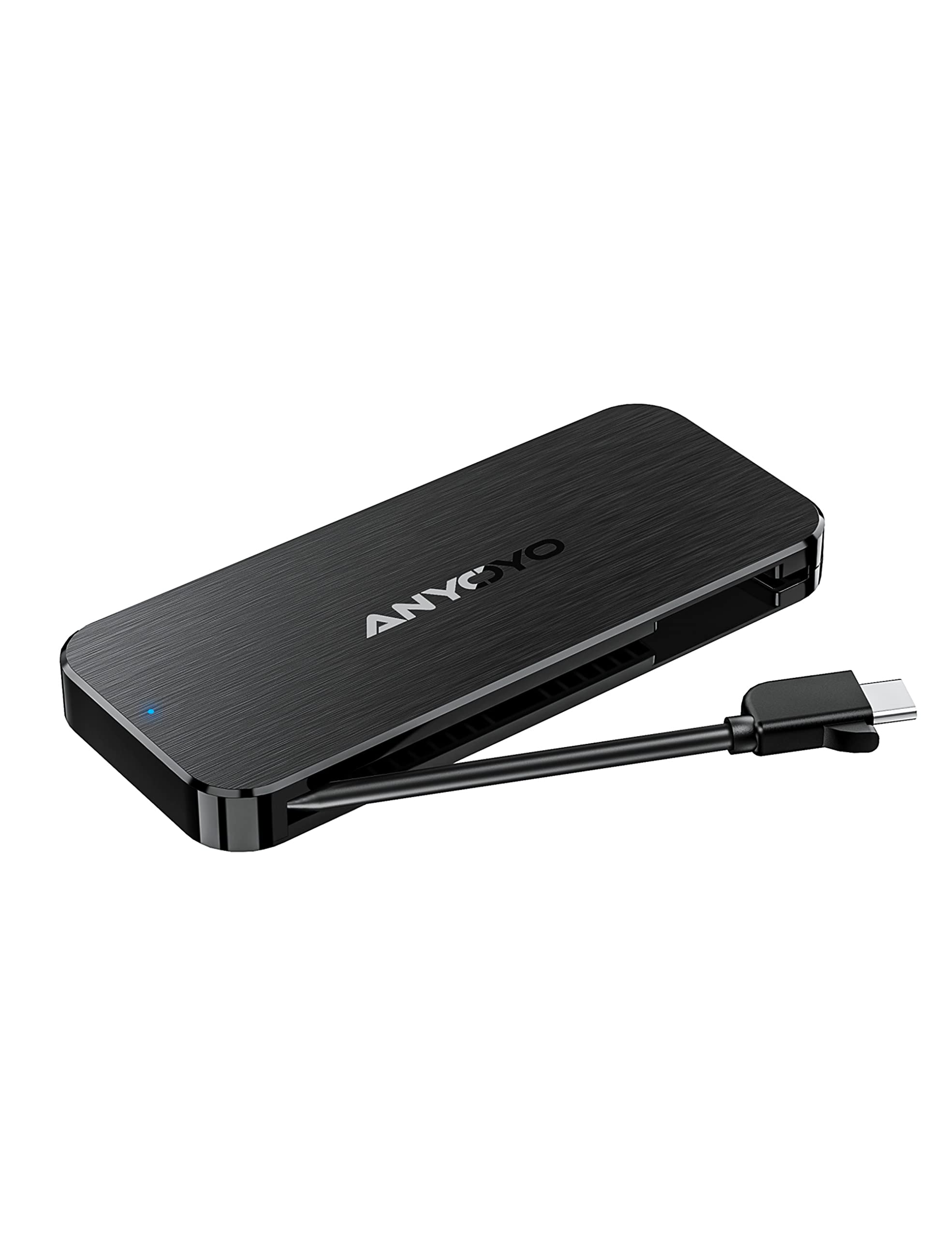 Anyoyo Nvme Enclosure With Built In Type C Cable, 10Gbps Ssd Enclosure, Usb 3.2 Gen 2 M.2 Enclosure For M.2 Pcie Nvme And Sata S