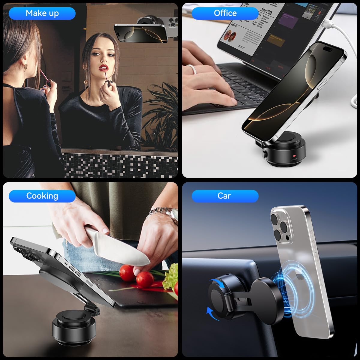 360Rotating Electric Vacuum Magnetic Suction Phone Holder, Xo Foldable Car Phone Mount,Strong Magnetic Car Phone Holder For Ipho