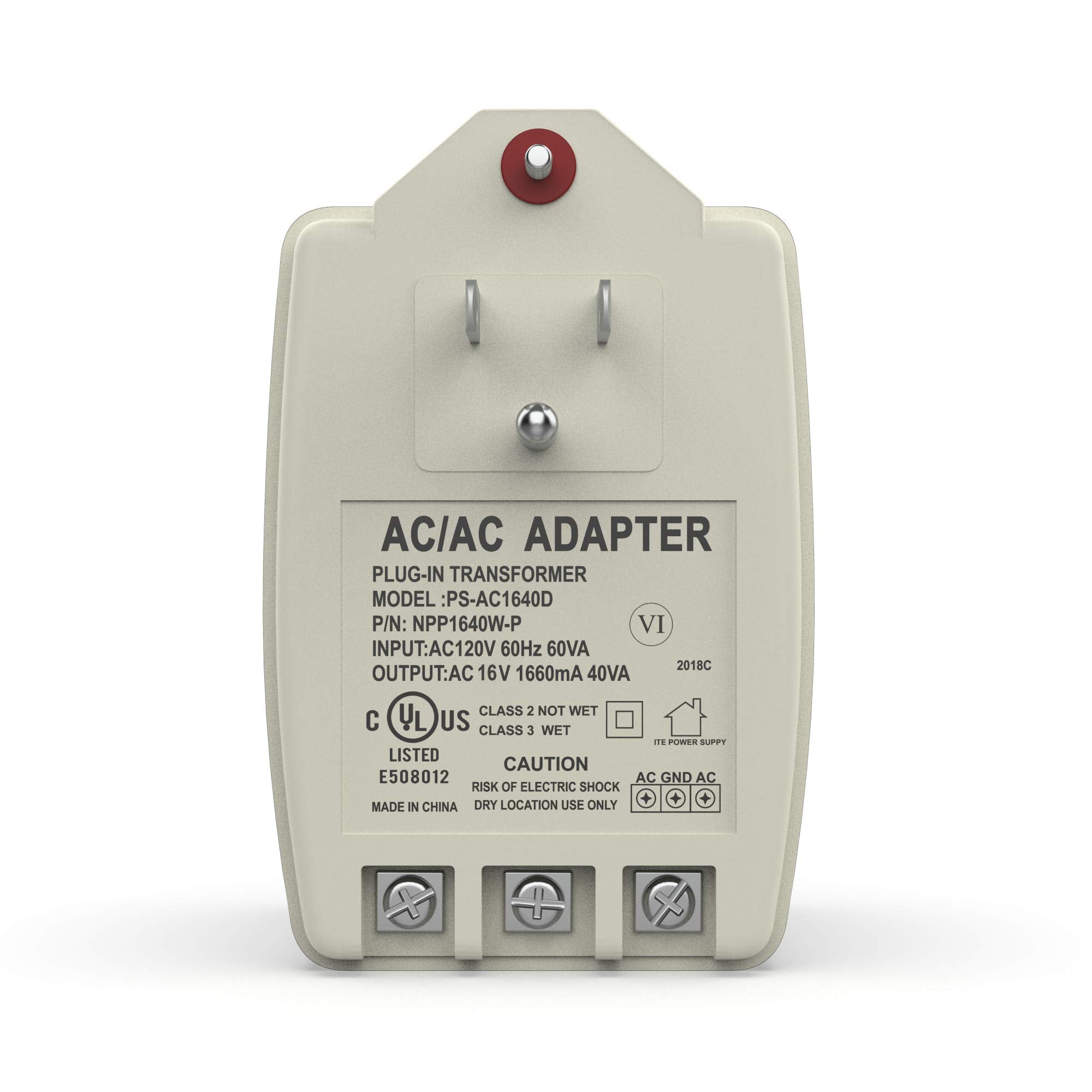 Neptune Transformer Compatible With Honeywell, Ademco, Elk, Mg Electronics, Ge Security, Bosch, Basler & Pittway (16.5Vac 40Va (