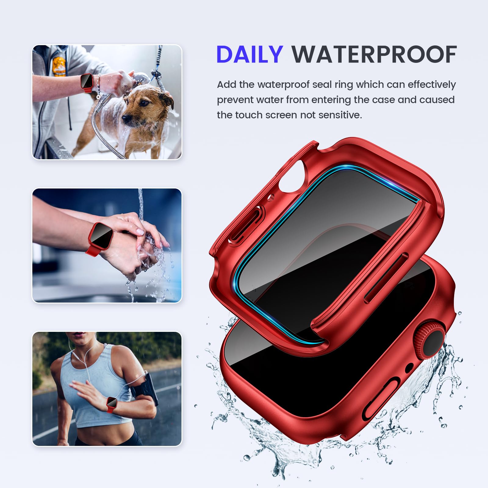 Goton Privacy Waterproof Case Compatible For Apple Watch Screen Protector 46Mm 42Mm 45Mm 44Mm 41Mm 40Mm Ultra 2 49Mm Se Series 1
